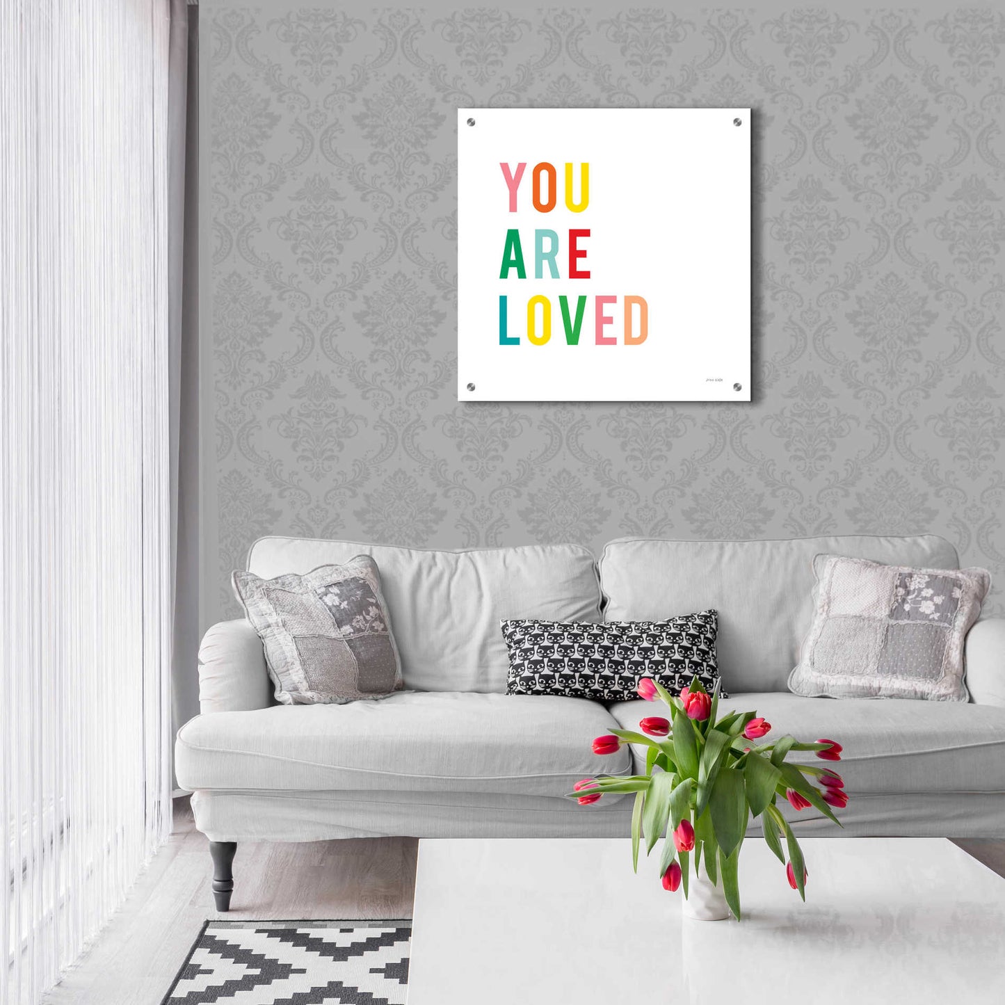 Epic Art 'You are Loved' by Ann Kelle Designs, Acrylic Glass Wall Art,24x24