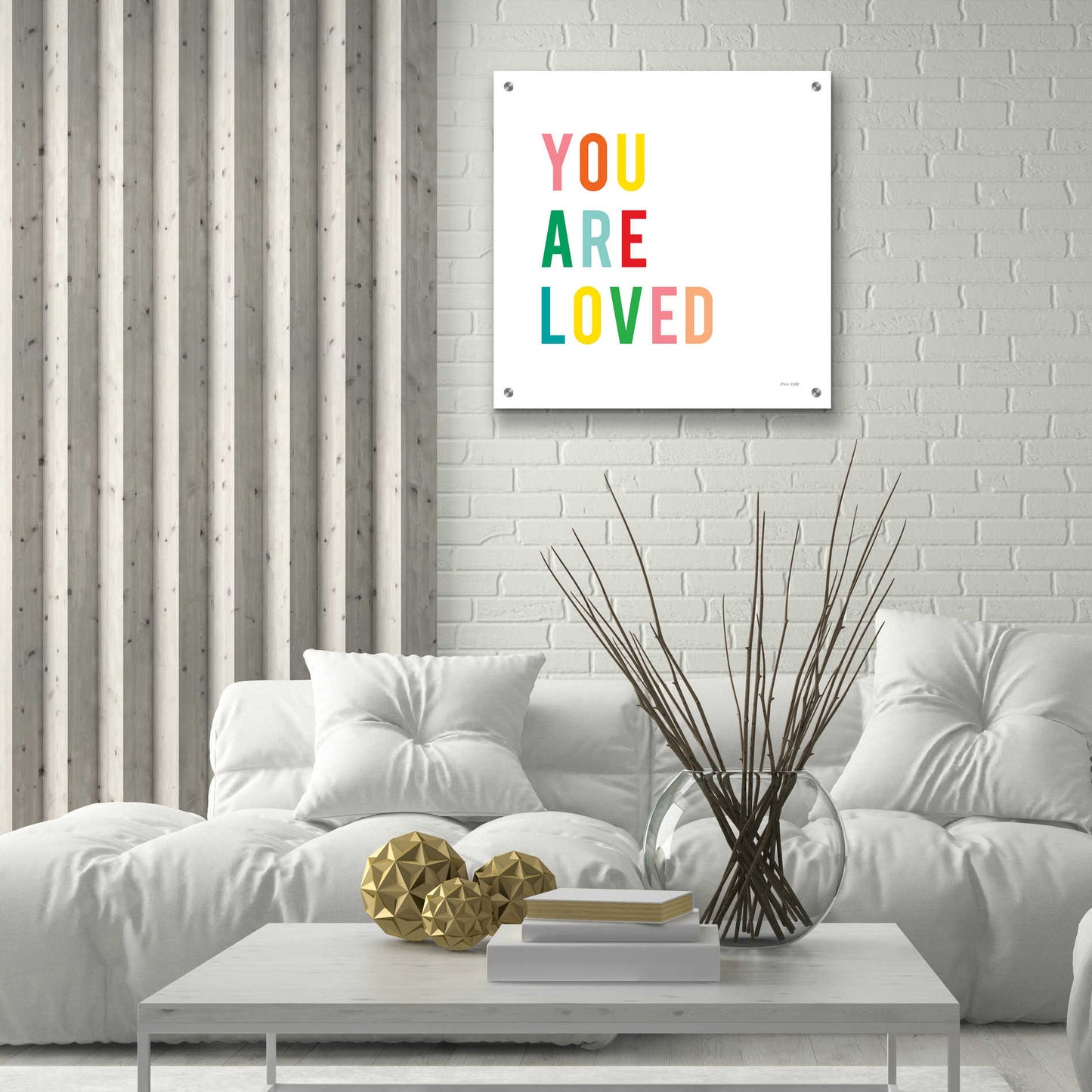 Epic Art 'You are Loved' by Ann Kelle Designs, Acrylic Glass Wall Art,24x24