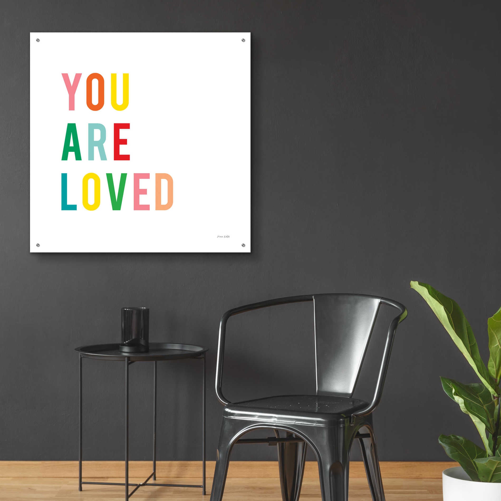 Epic Art 'You are Loved' by Ann Kelle Designs, Acrylic Glass Wall Art,36x36