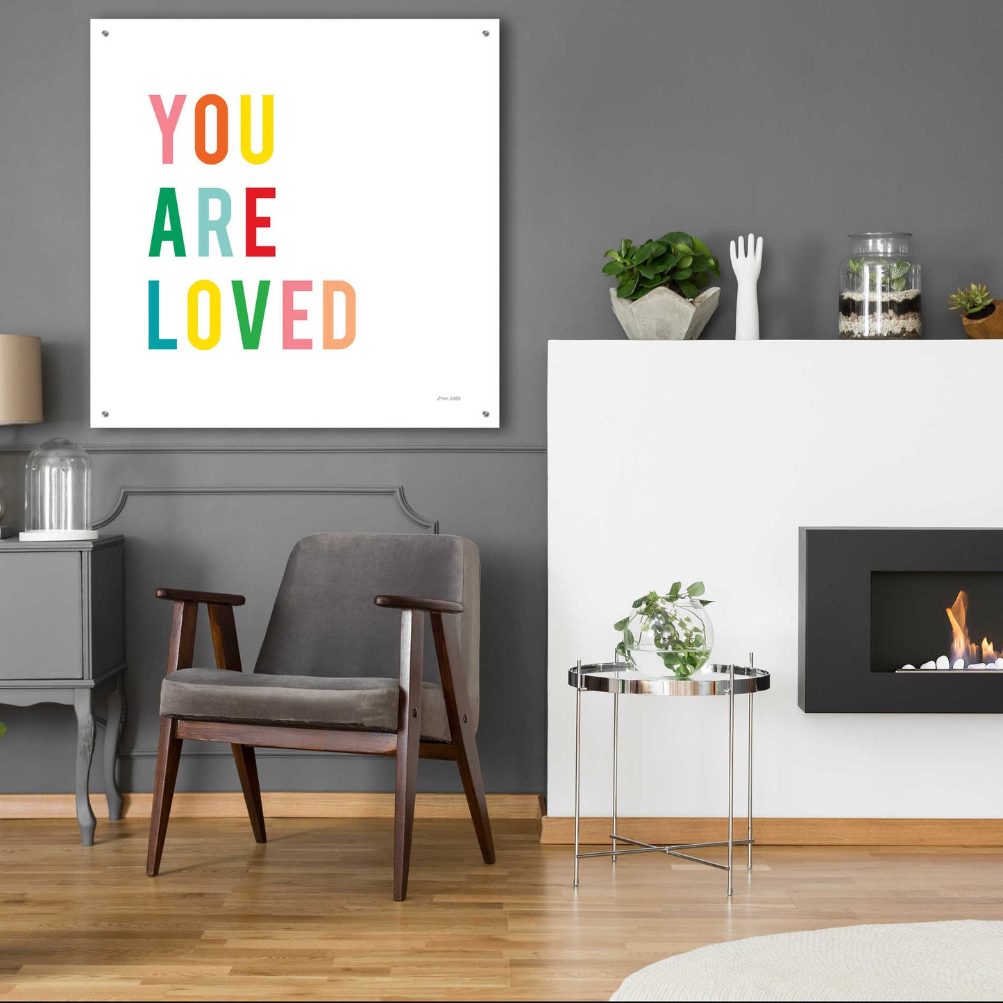 Epic Art 'You are Loved' by Ann Kelle Designs, Acrylic Glass Wall Art,36x36