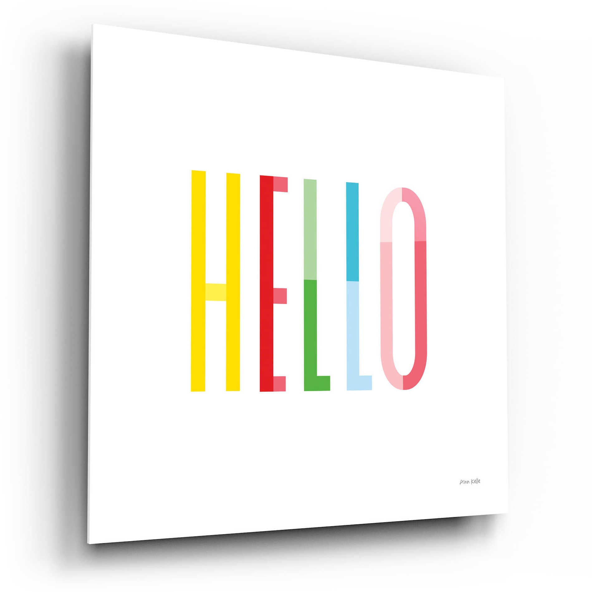 Epic Art 'Hello' by Ann Kelle Designs, Acrylic Glass Wall Art,12x12