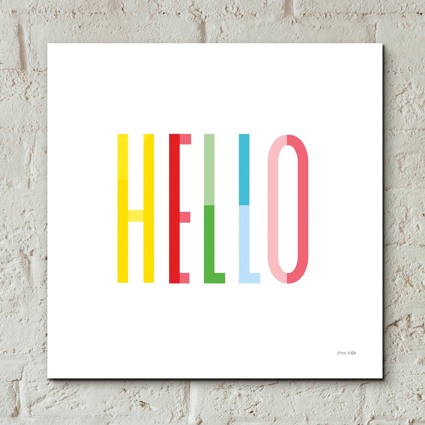 Epic Art 'Hello' by Ann Kelle Designs, Acrylic Glass Wall Art,12x12