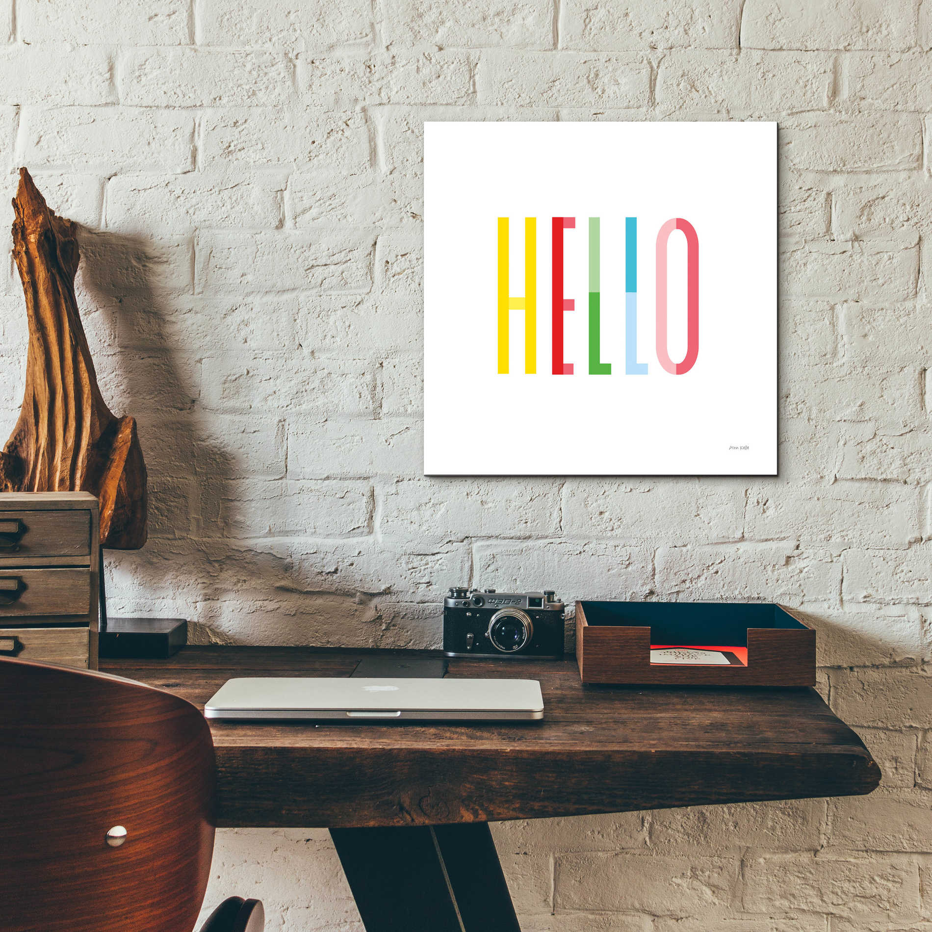 Epic Art 'Hello' by Ann Kelle Designs, Acrylic Glass Wall Art,12x12