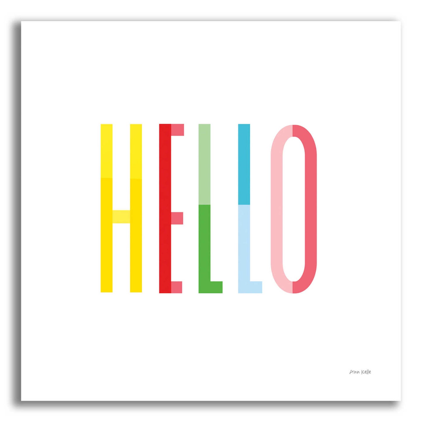 Epic Art 'Hello' by Ann Kelle Designs, Acrylic Glass Wall Art,12x12