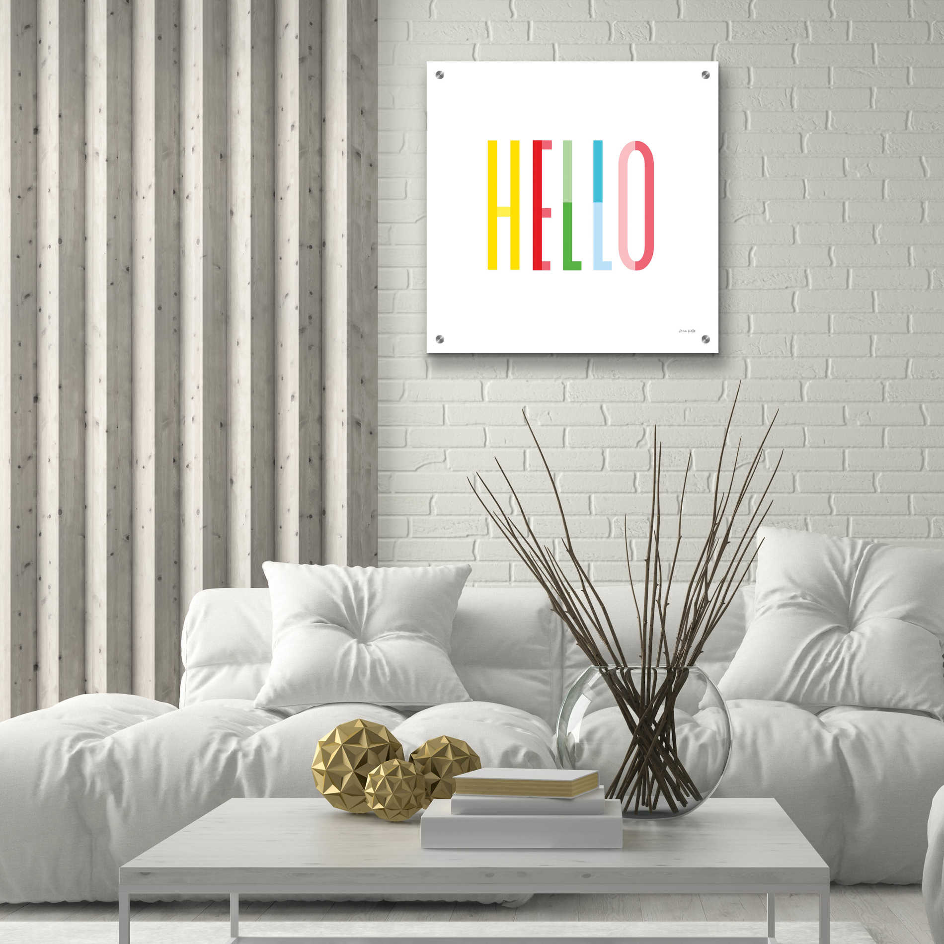 Epic Art 'Hello' by Ann Kelle Designs, Acrylic Glass Wall Art,24x24