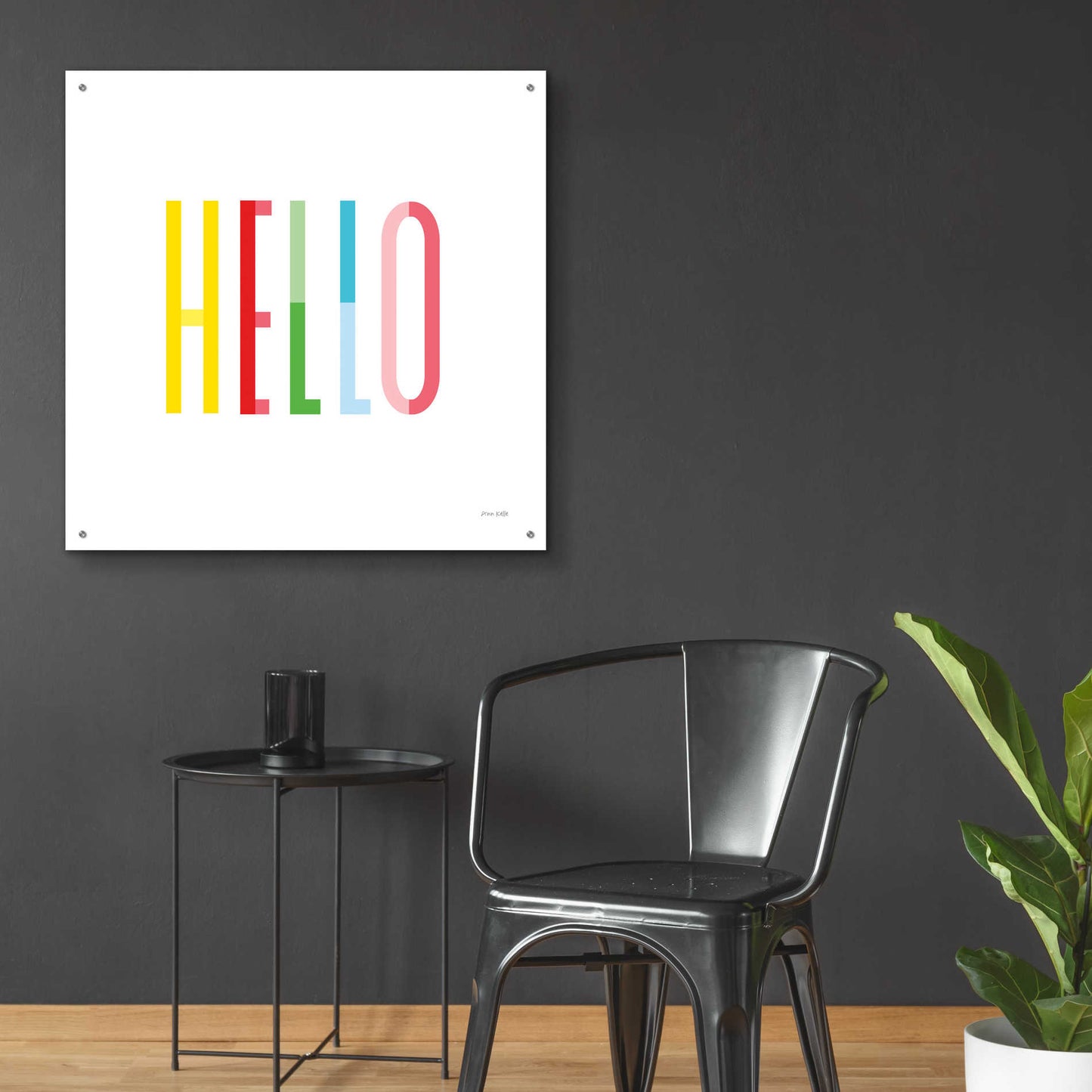 Epic Art 'Hello' by Ann Kelle Designs, Acrylic Glass Wall Art,36x36