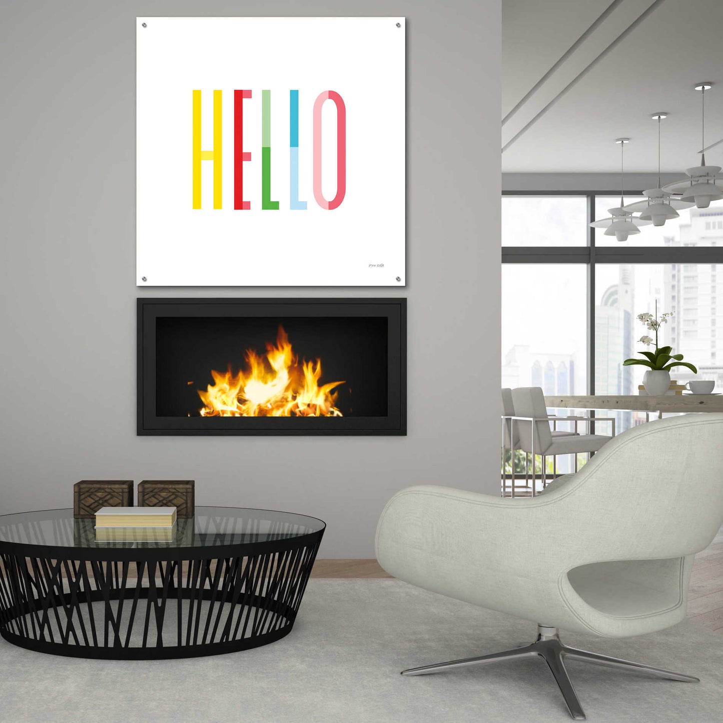 Epic Art 'Hello' by Ann Kelle Designs, Acrylic Glass Wall Art,36x36