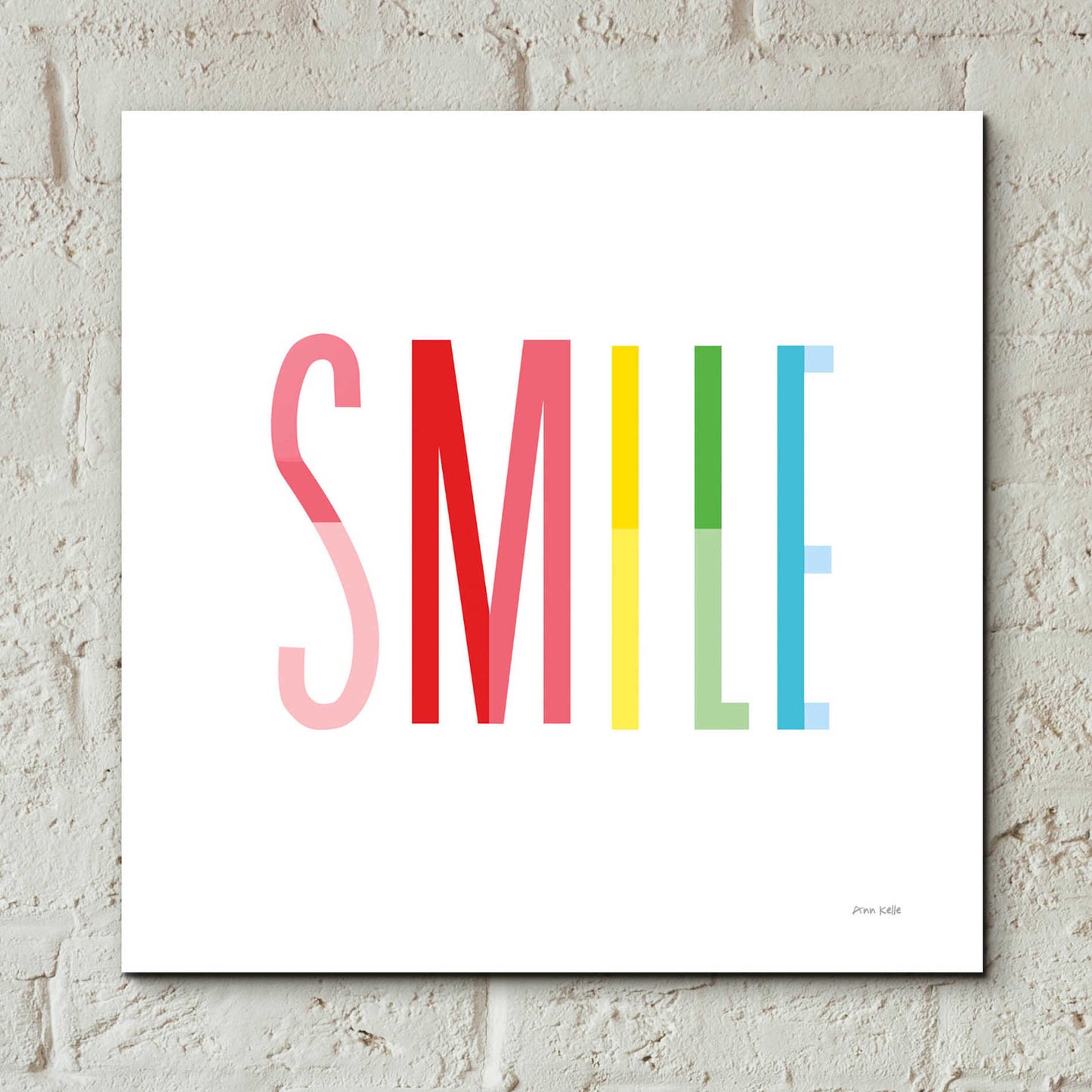 Epic Art 'Smile' by Ann Kelle Designs, Acrylic Glass Wall Art,12x12