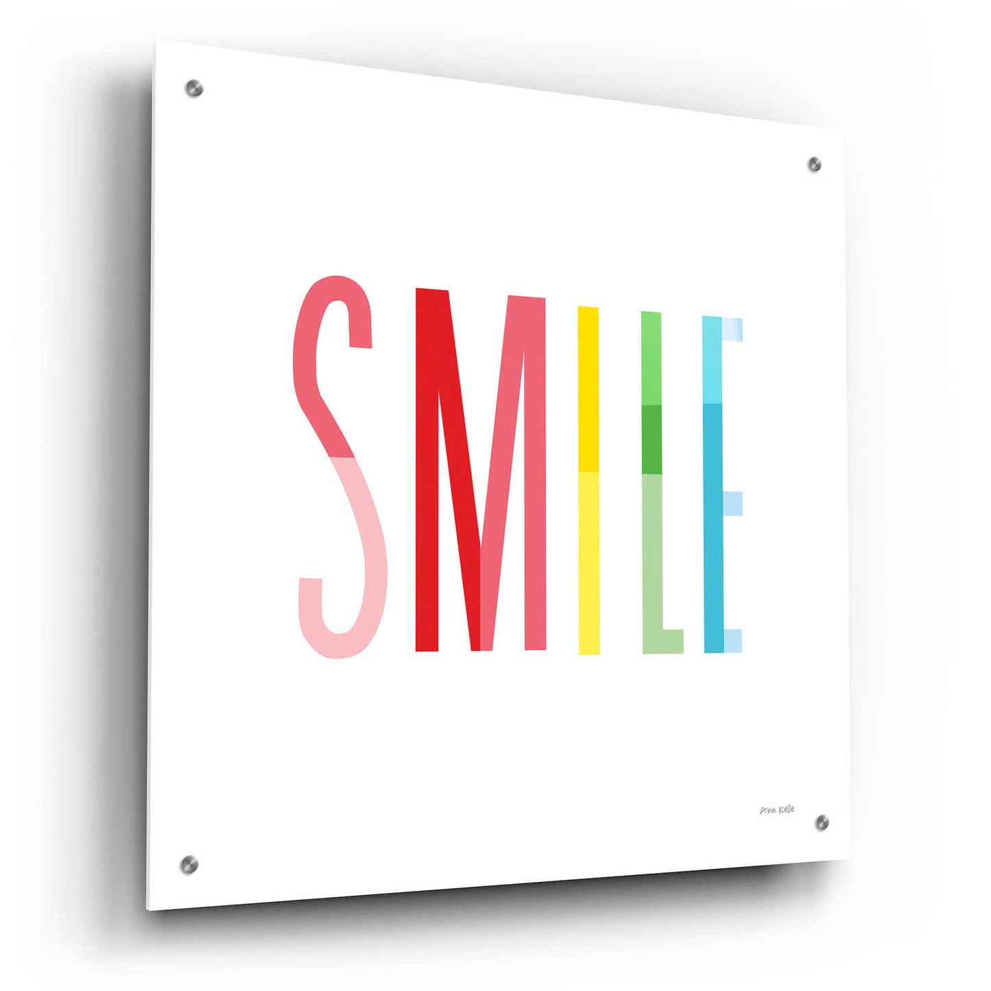 Epic Art 'Smile' by Ann Kelle Designs, Acrylic Glass Wall Art,24x24