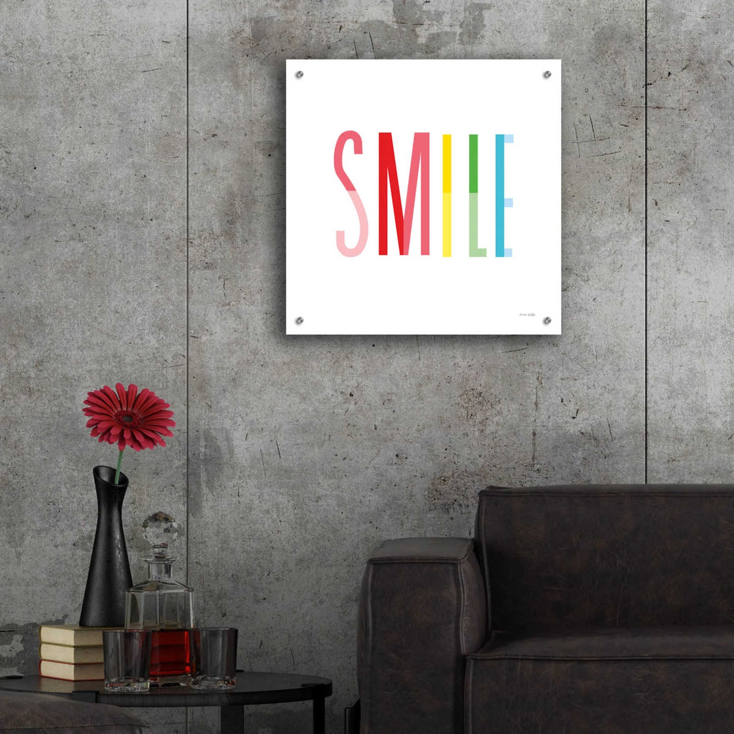 Epic Art 'Smile' by Ann Kelle Designs, Acrylic Glass Wall Art,24x24