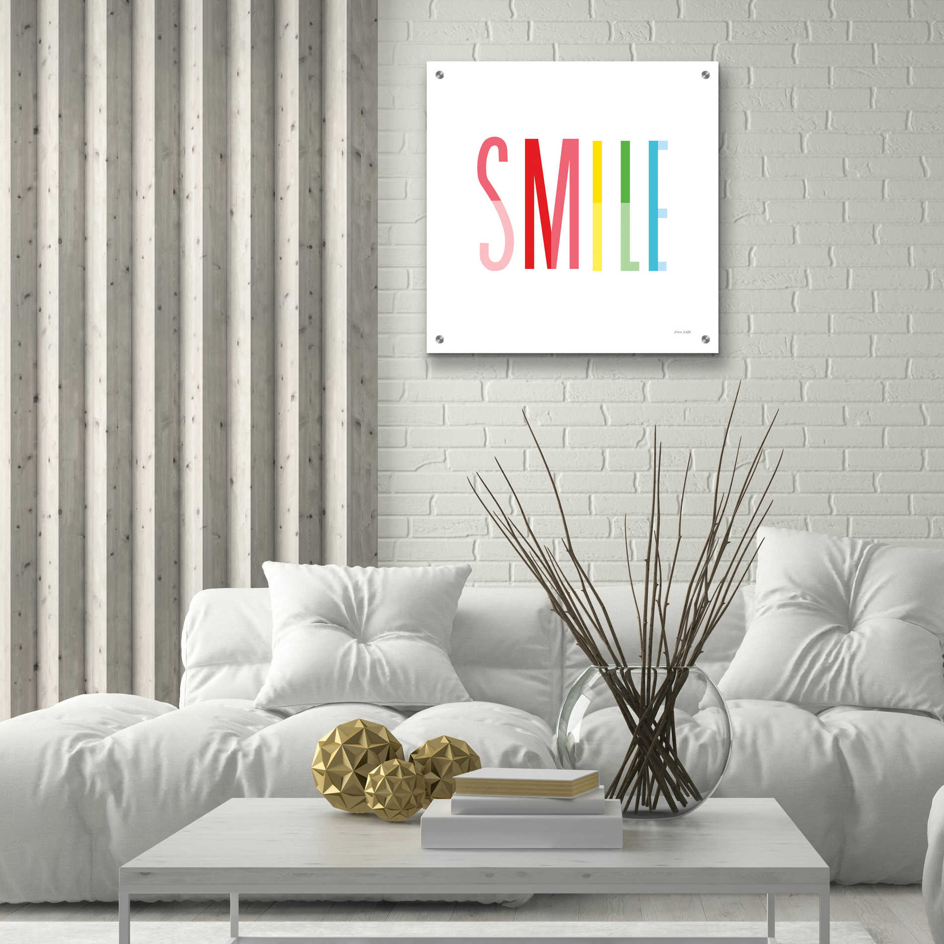 Epic Art 'Smile' by Ann Kelle Designs, Acrylic Glass Wall Art,24x24