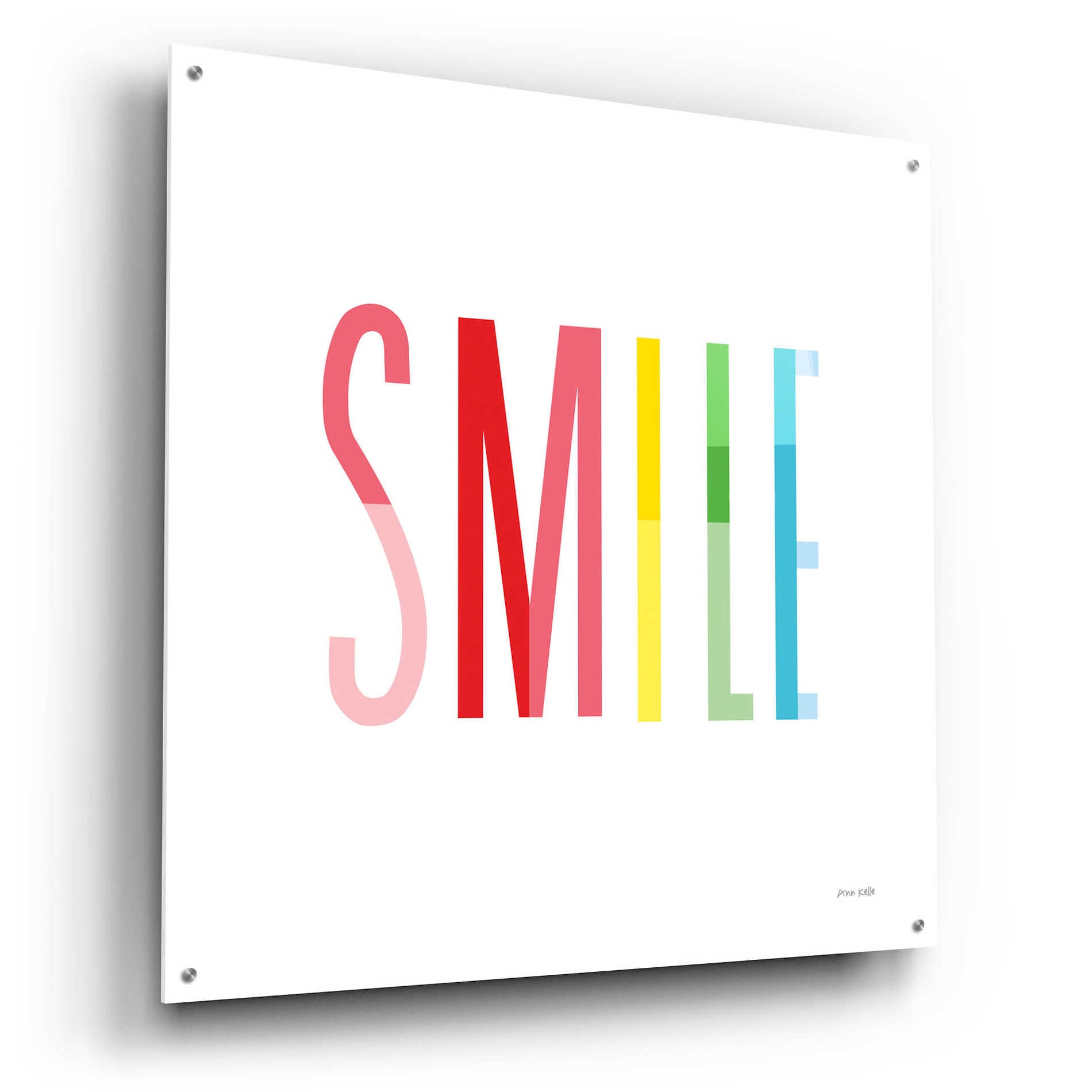 Epic Art 'Smile' by Ann Kelle Designs, Acrylic Glass Wall Art,36x36