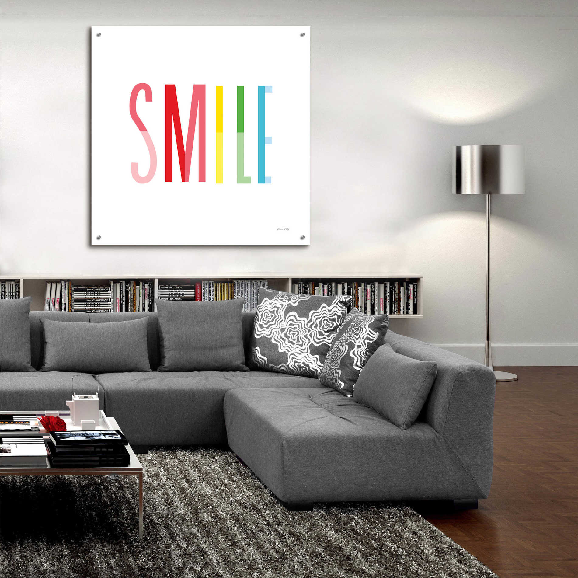 Epic Art 'Smile' by Ann Kelle Designs, Acrylic Glass Wall Art,36x36