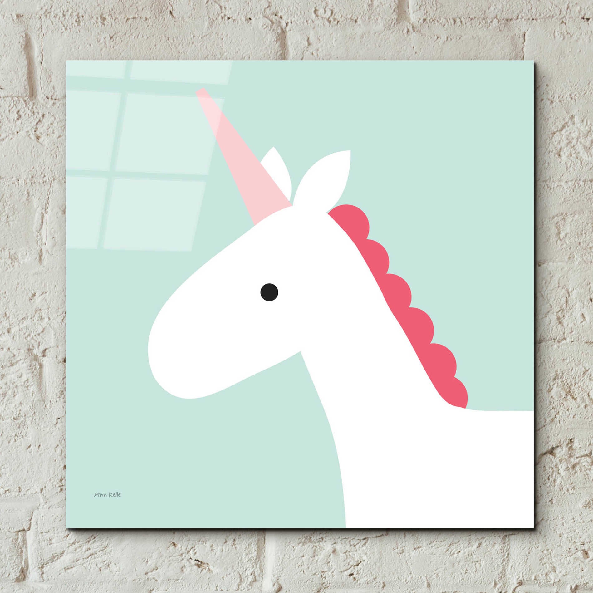 Epic Art 'Unicorn' by Ann Kelle Designs, Acrylic Glass Wall Art,12x12