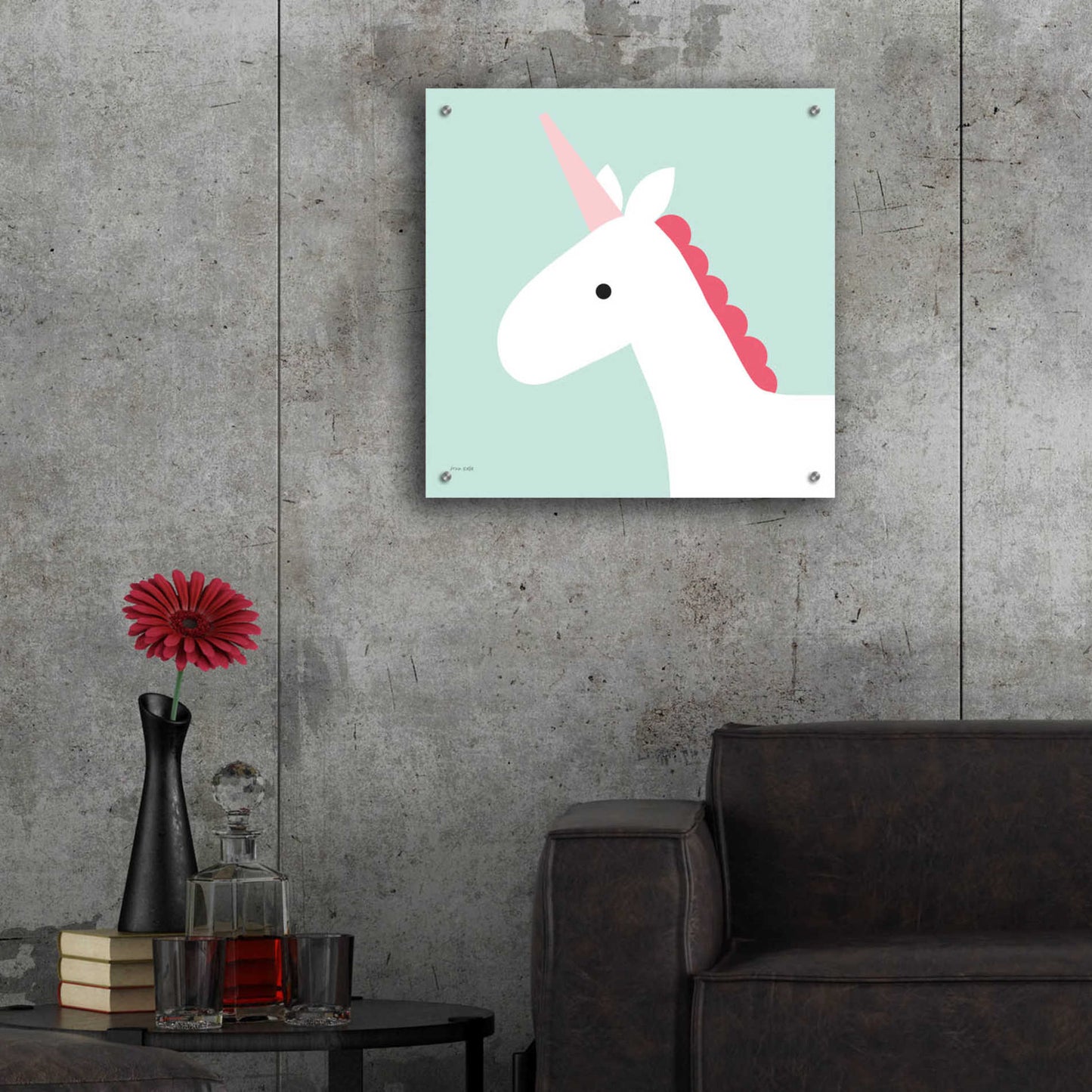 Epic Art 'Unicorn' by Ann Kelle Designs, Acrylic Glass Wall Art,24x24