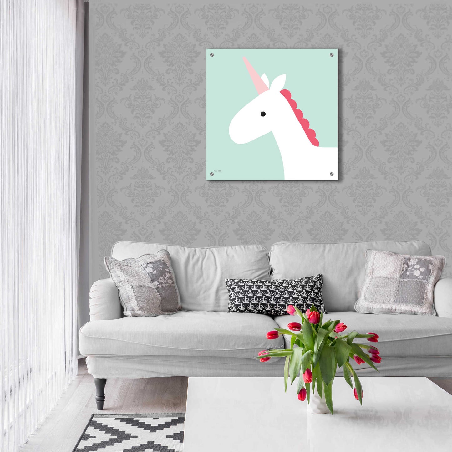 Epic Art 'Unicorn' by Ann Kelle Designs, Acrylic Glass Wall Art,24x24