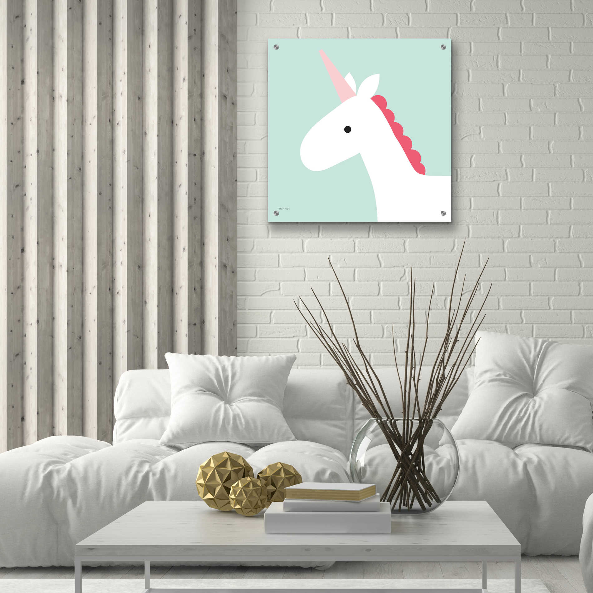 Epic Art 'Unicorn' by Ann Kelle Designs, Acrylic Glass Wall Art,24x24