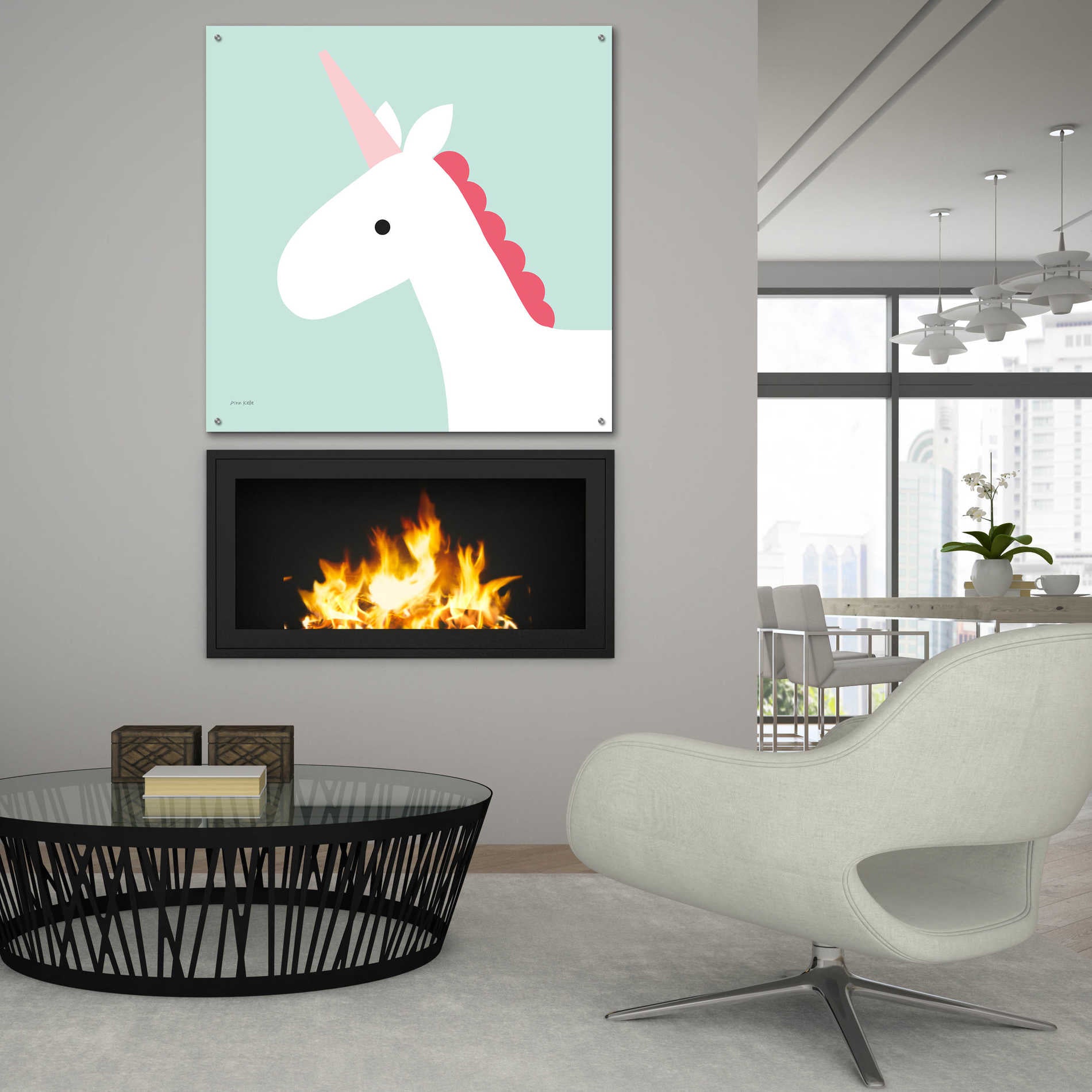 Epic Art 'Unicorn' by Ann Kelle Designs, Acrylic Glass Wall Art,36x36