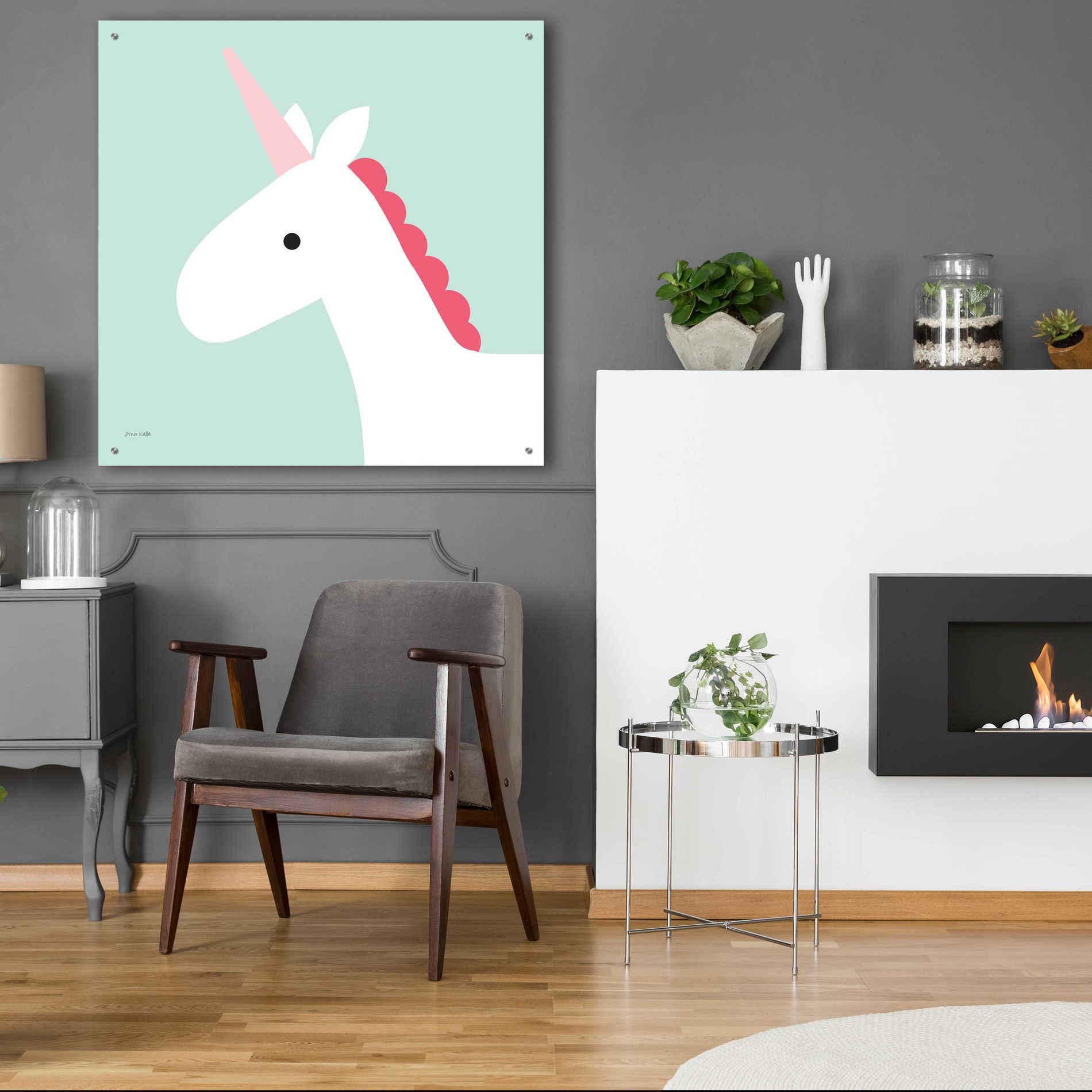 Epic Art 'Unicorn' by Ann Kelle Designs, Acrylic Glass Wall Art,36x36