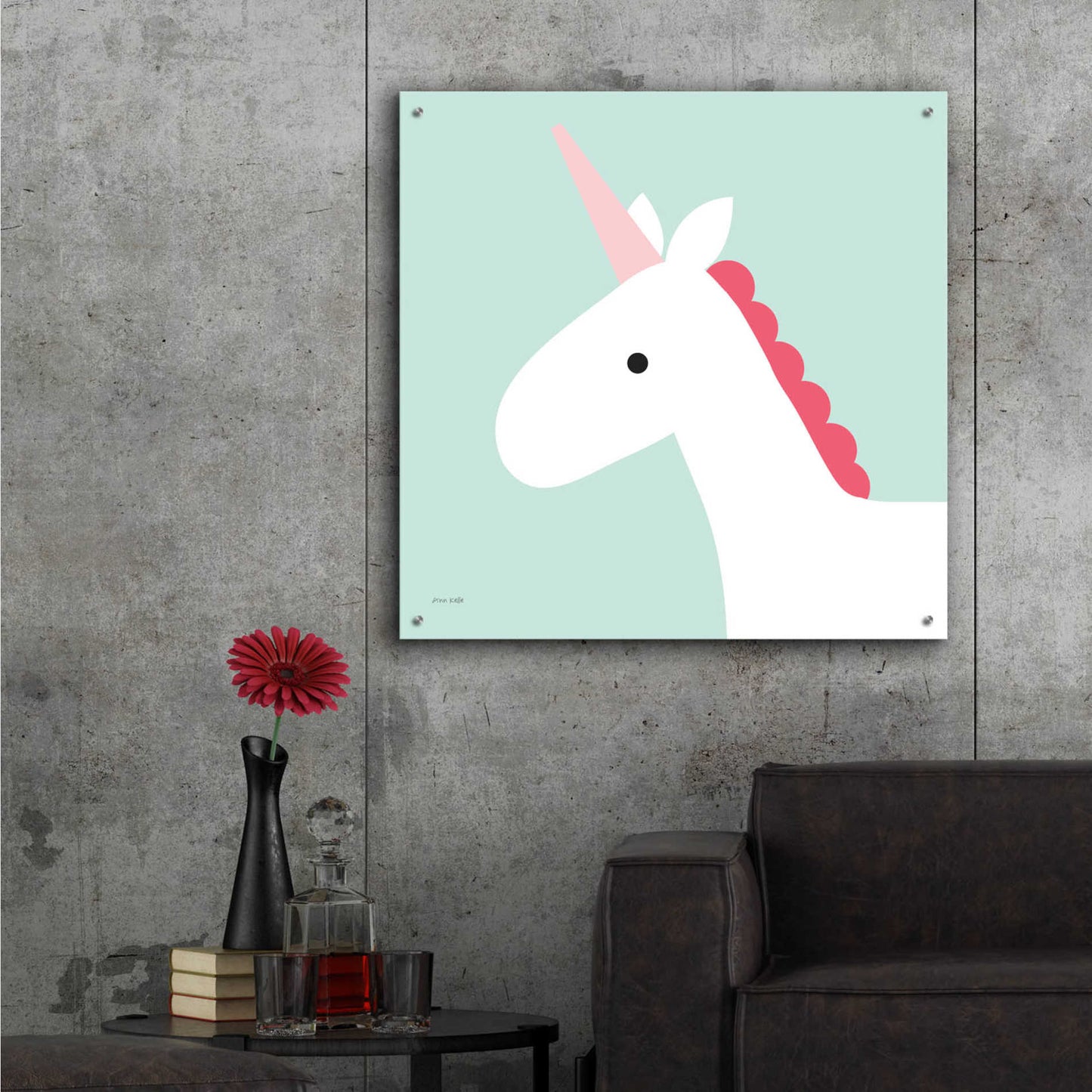 Epic Art 'Unicorn' by Ann Kelle Designs, Acrylic Glass Wall Art,36x36