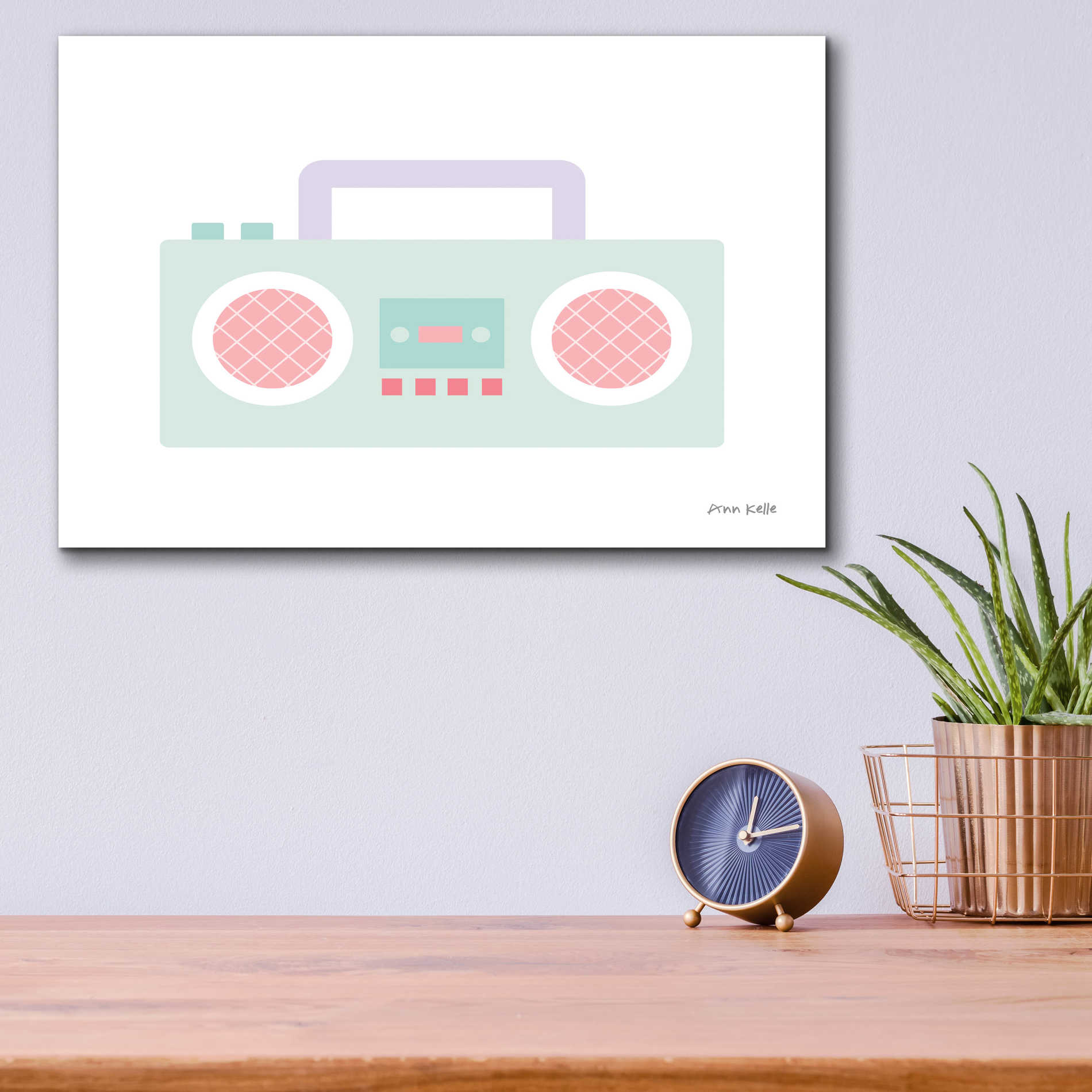 Epic Art 'Boombox' by Ann Kelle Designs, Acrylic Glass Wall Art,16x12