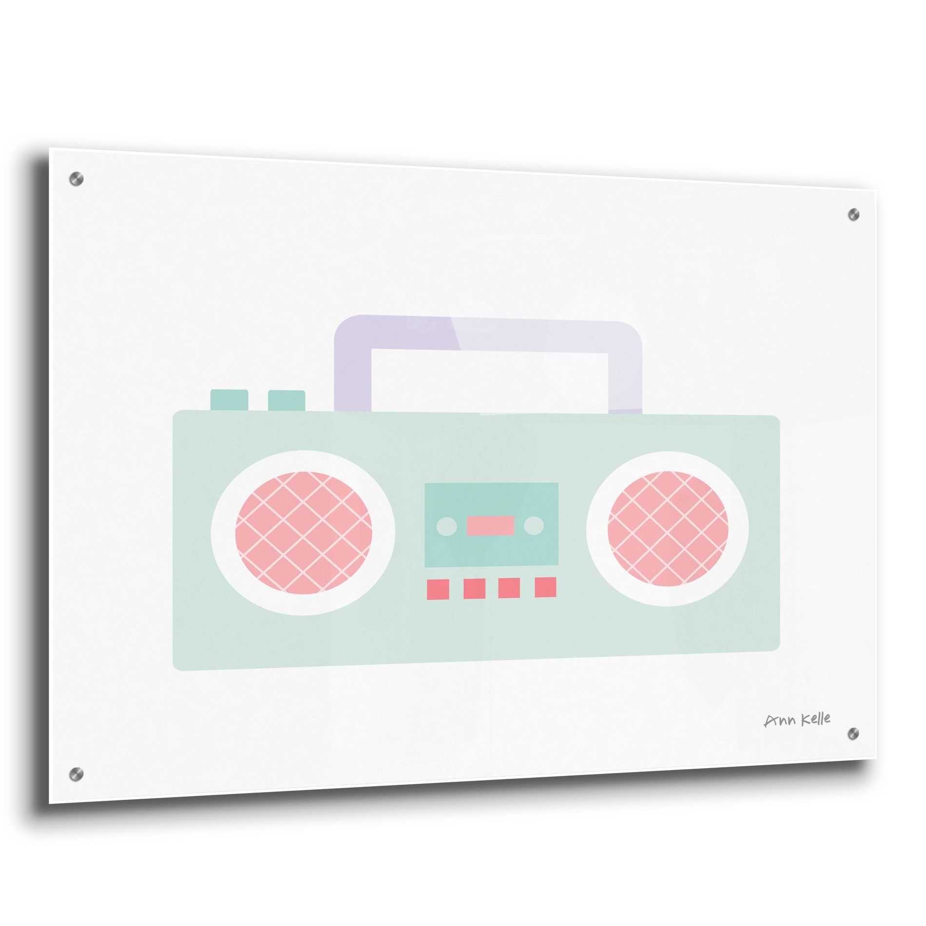 Epic Art 'Boombox' by Ann Kelle Designs, Acrylic Glass Wall Art,36x24