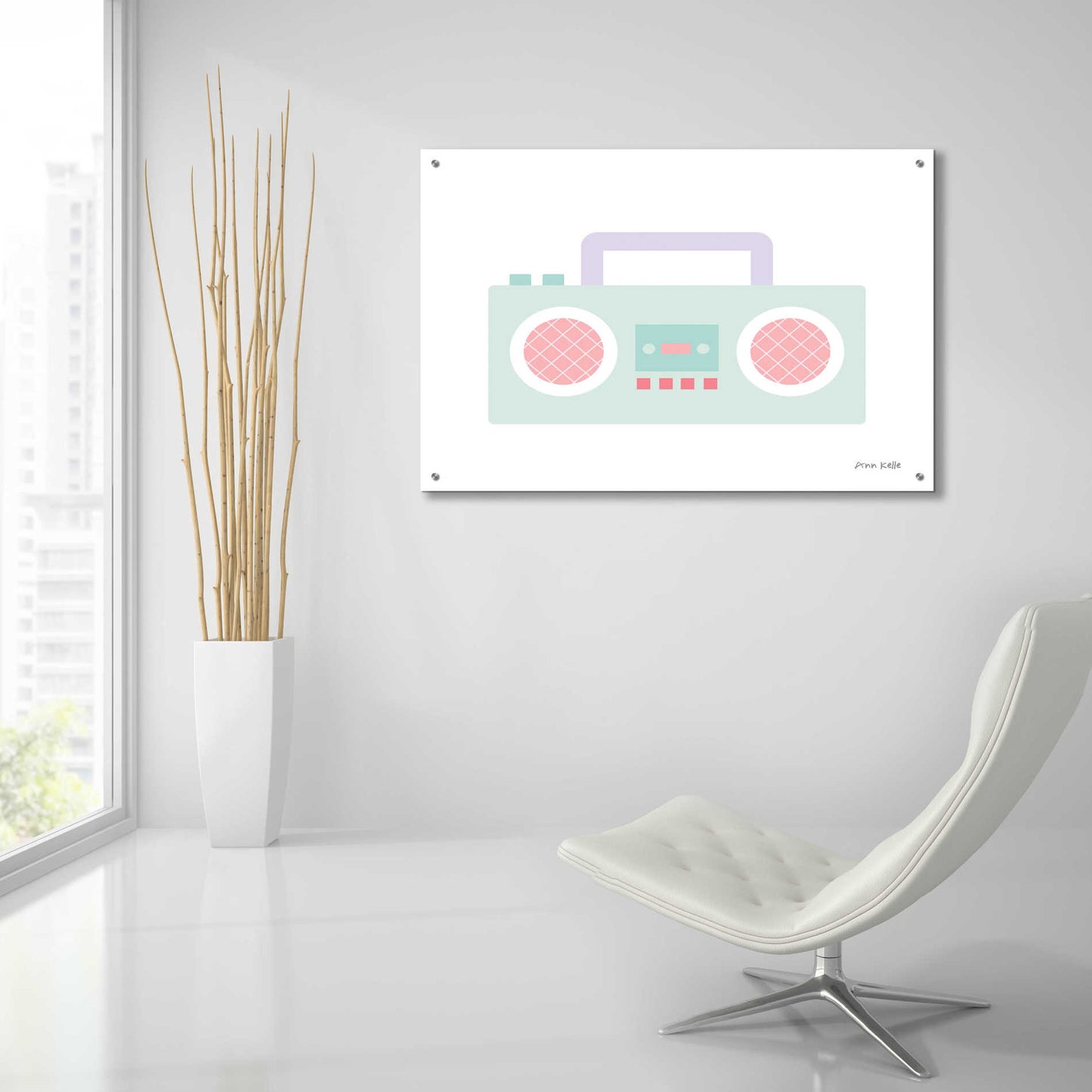 Epic Art 'Boombox' by Ann Kelle Designs, Acrylic Glass Wall Art,36x24