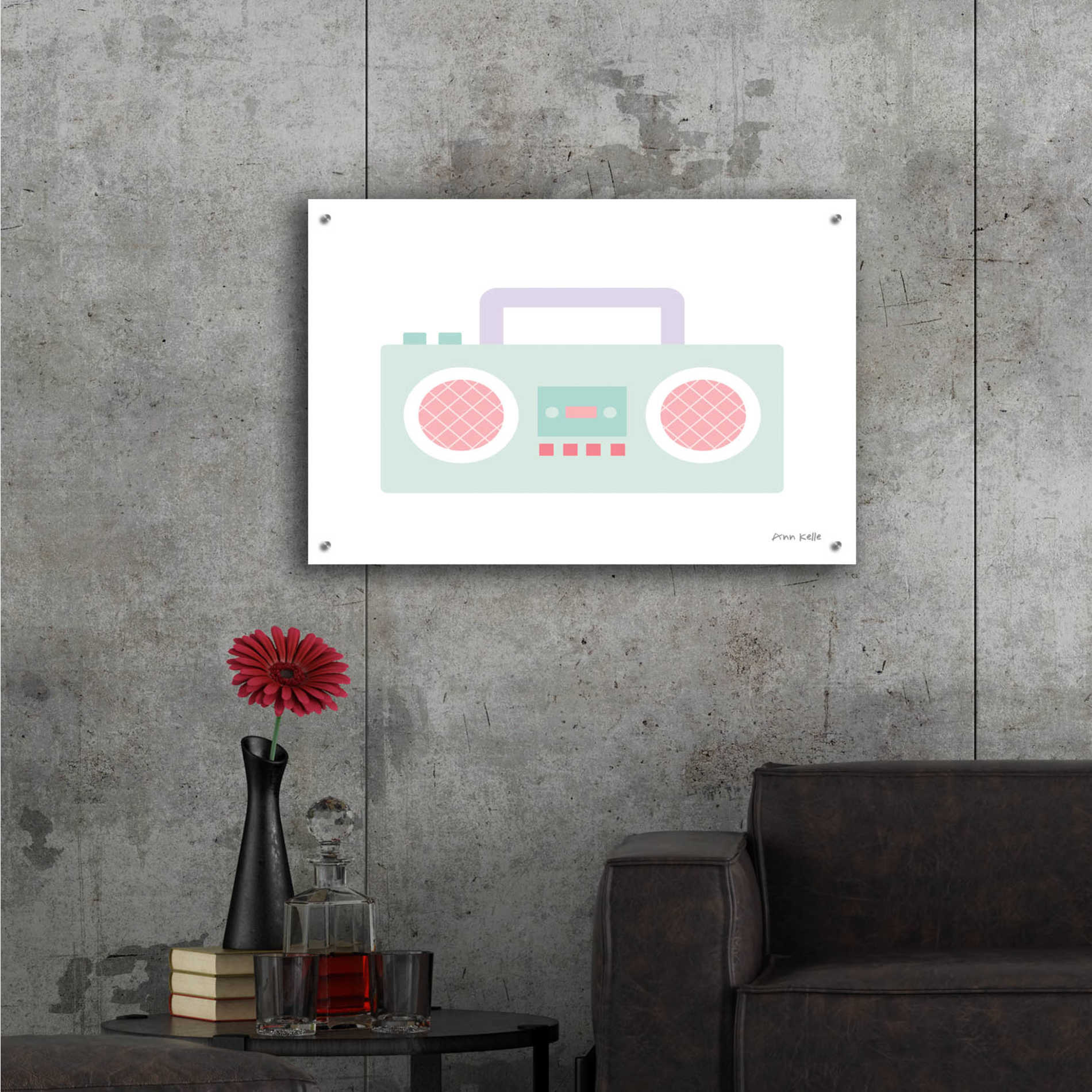 Epic Art 'Boombox' by Ann Kelle Designs, Acrylic Glass Wall Art,36x24