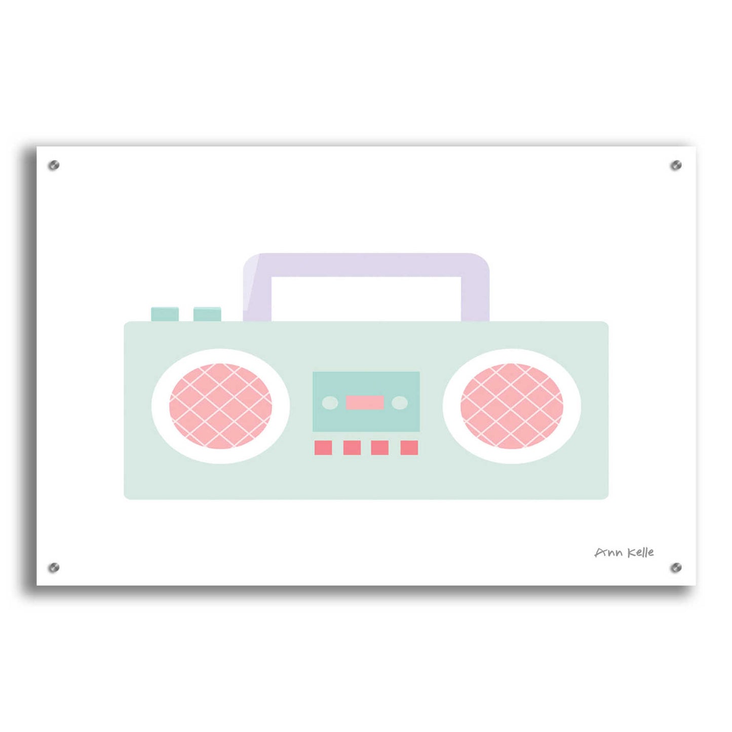 Epic Art 'Boombox' by Ann Kelle Designs, Acrylic Glass Wall Art,36x24