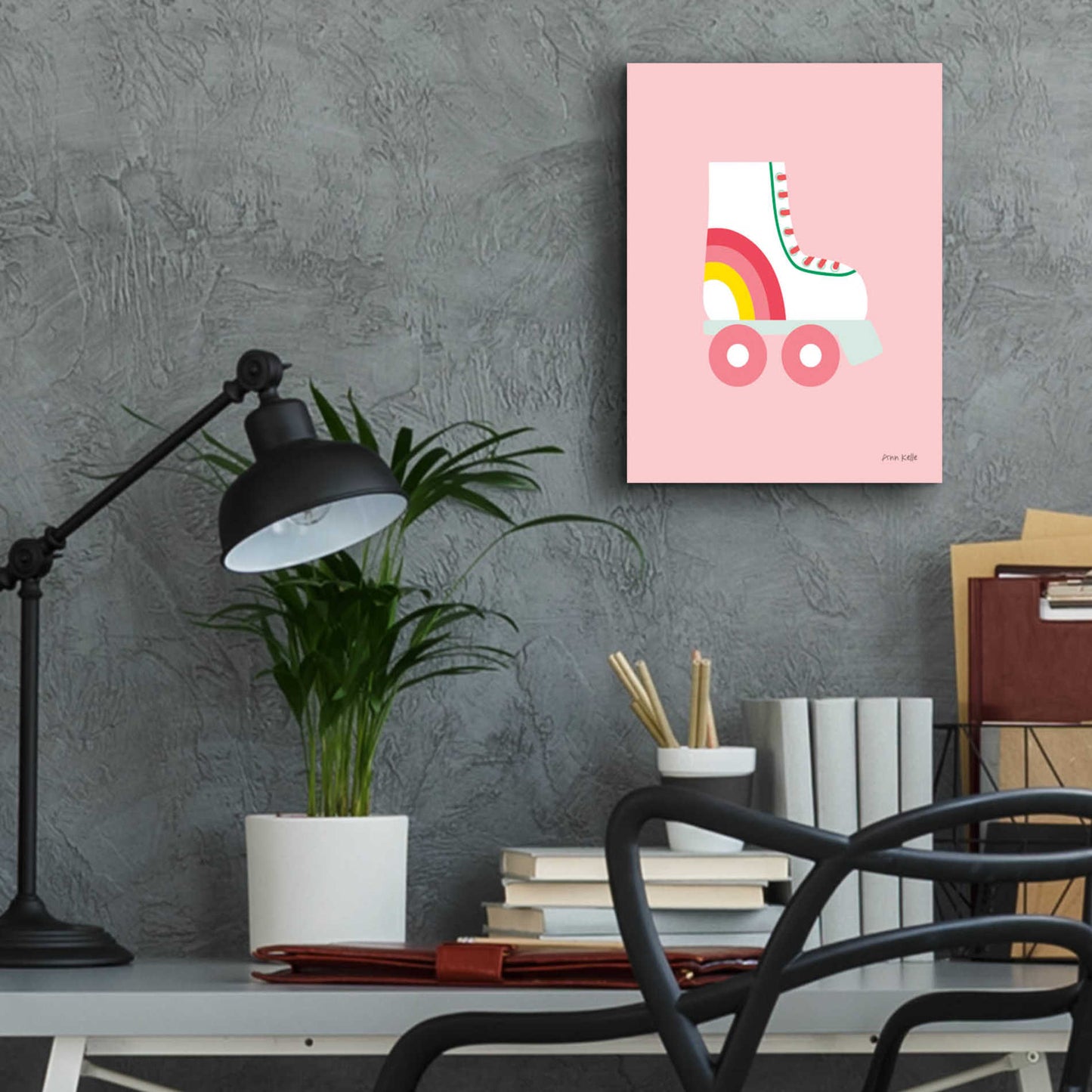 Epic Art 'Rollerskate' by Ann Kelle Designs, Acrylic Glass Wall Art,12x16