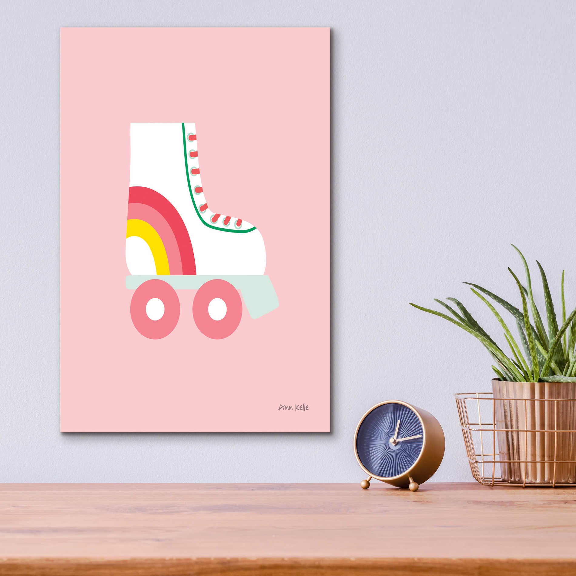 Epic Art 'Rollerskate' by Ann Kelle Designs, Acrylic Glass Wall Art,12x16