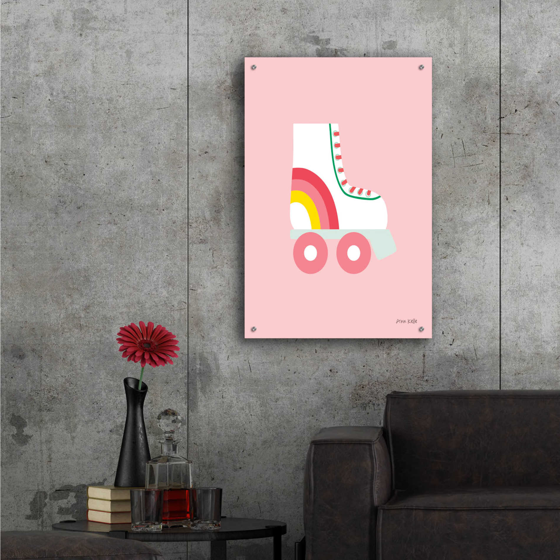 Epic Art 'Rollerskate' by Ann Kelle Designs, Acrylic Glass Wall Art,24x36