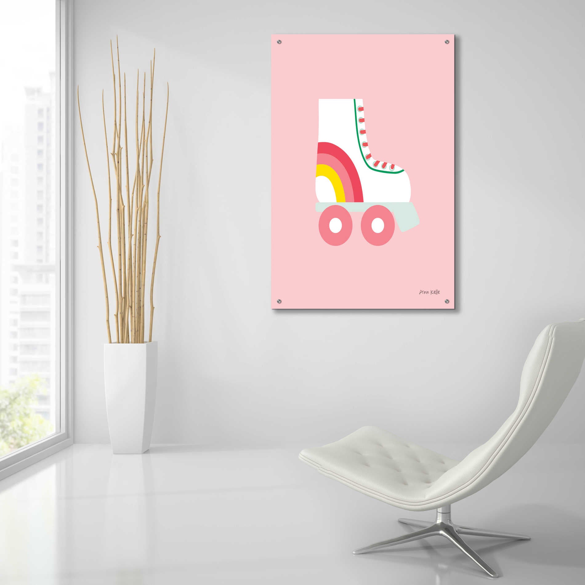 Epic Art 'Rollerskate' by Ann Kelle Designs, Acrylic Glass Wall Art,24x36