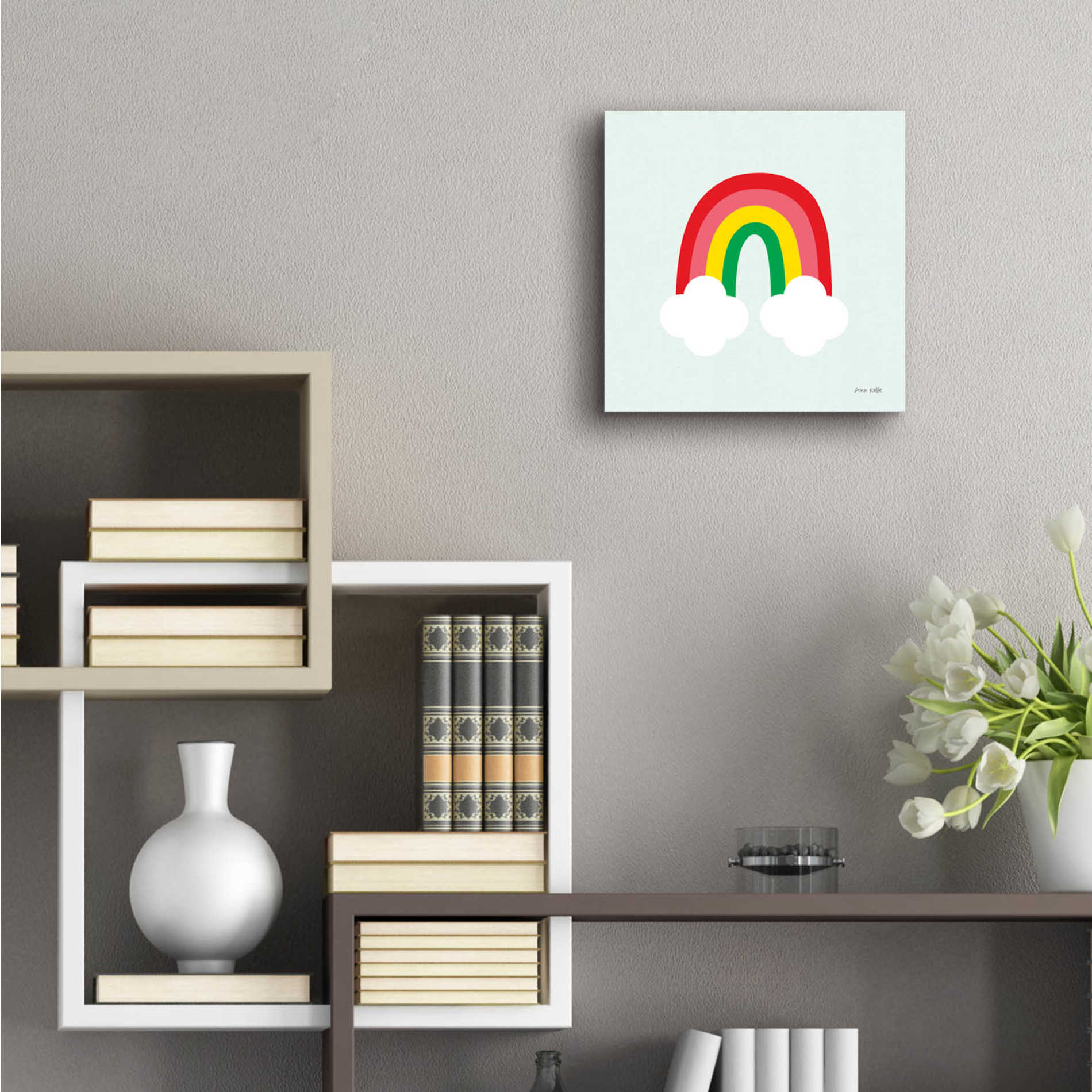 Epic Art 'Bright Rainbow I' by Ann Kelle Designs, Acrylic Glass Wall Art,12x12