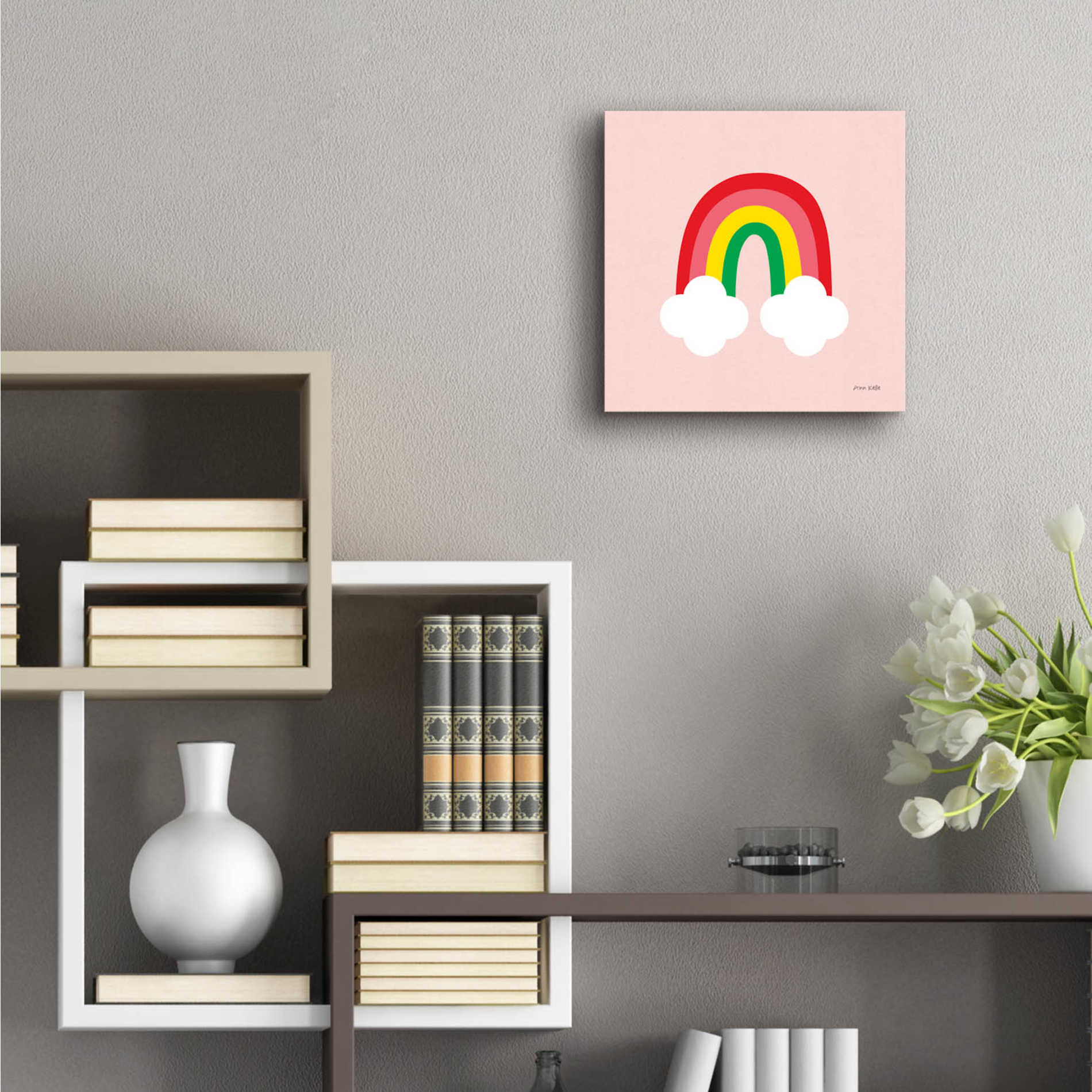 Epic Art 'Bright Rainbow II' by Ann Kelle Designs, Acrylic Glass Wall Art,12x12