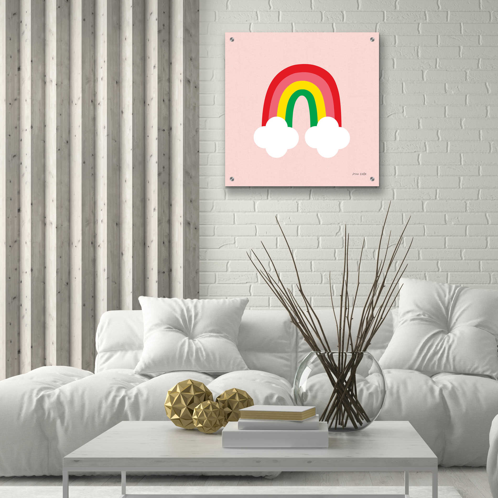 Epic Art 'Bright Rainbow II' by Ann Kelle Designs, Acrylic Glass Wall Art,24x24