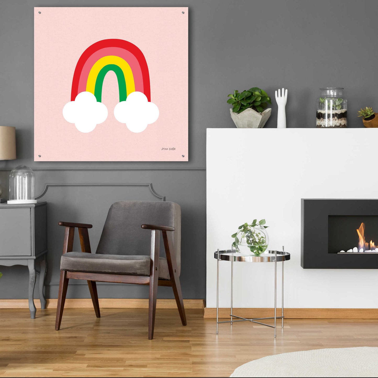 Epic Art 'Bright Rainbow II' by Ann Kelle Designs, Acrylic Glass Wall Art,36x36