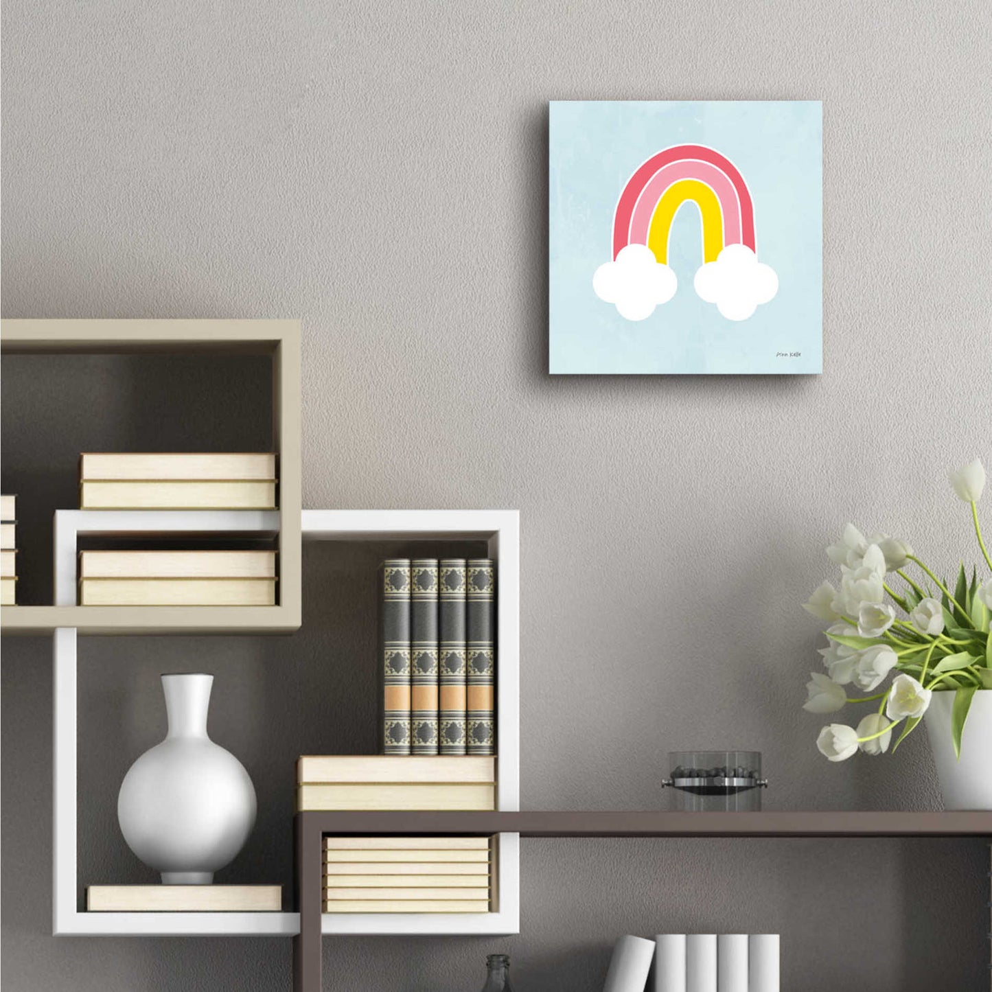 Epic Art 'Her Rainbow' by Ann Kelle Designs, Acrylic Glass Wall Art,12x12