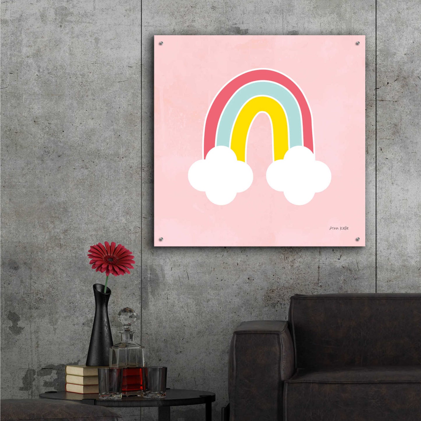 Epic Art 'His Rainbow' by Ann Kelle Designs, Acrylic Glass Wall Art,36x36