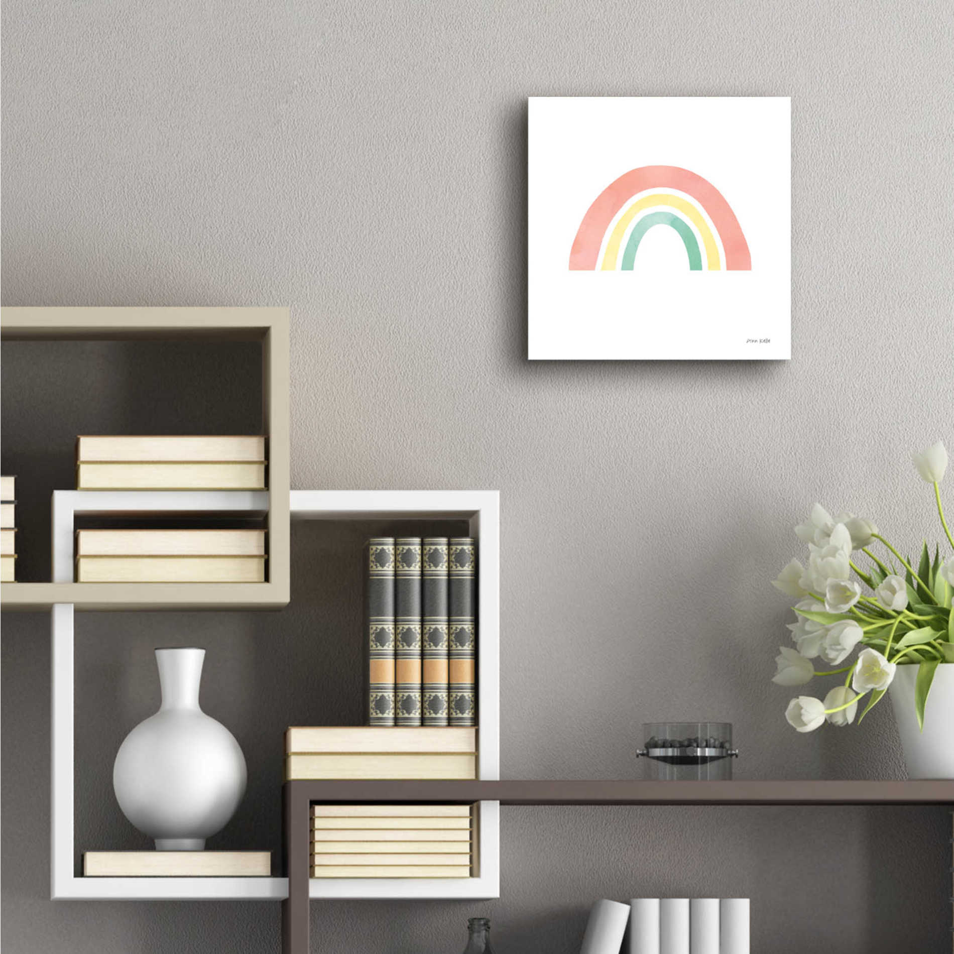 Epic Art 'Pastel Rainbow I' by Ann Kelle Designs, Acrylic Glass Wall Art,12x12