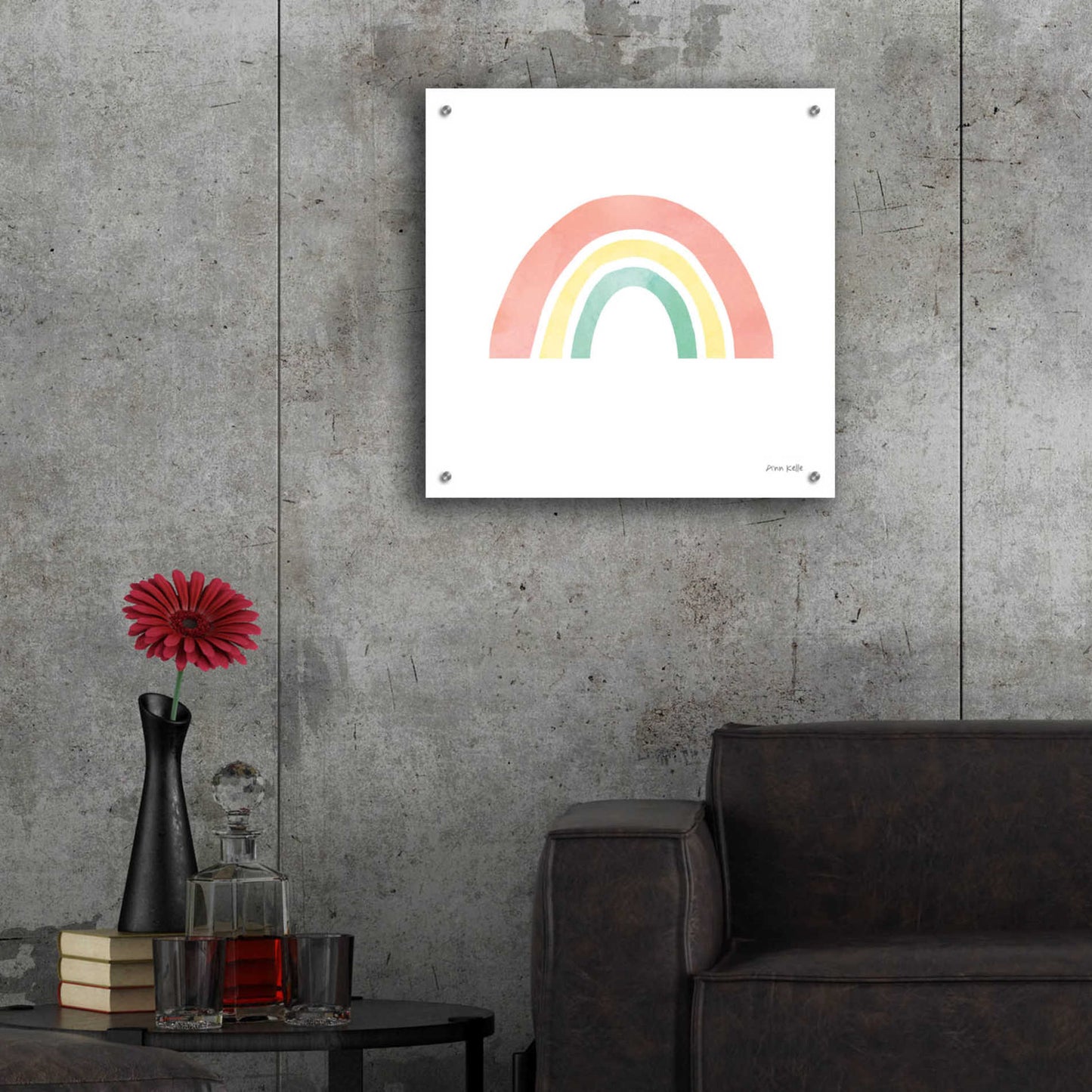 Epic Art 'Pastel Rainbow I' by Ann Kelle Designs, Acrylic Glass Wall Art,24x24