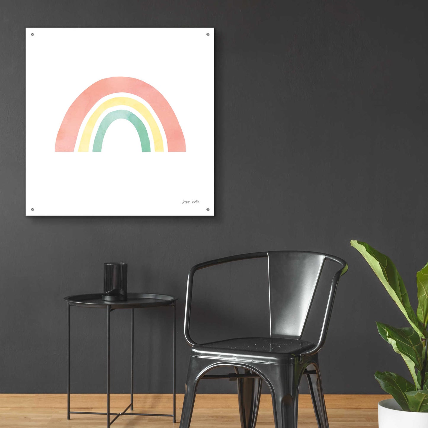 Epic Art 'Pastel Rainbow I' by Ann Kelle Designs, Acrylic Glass Wall Art,36x36