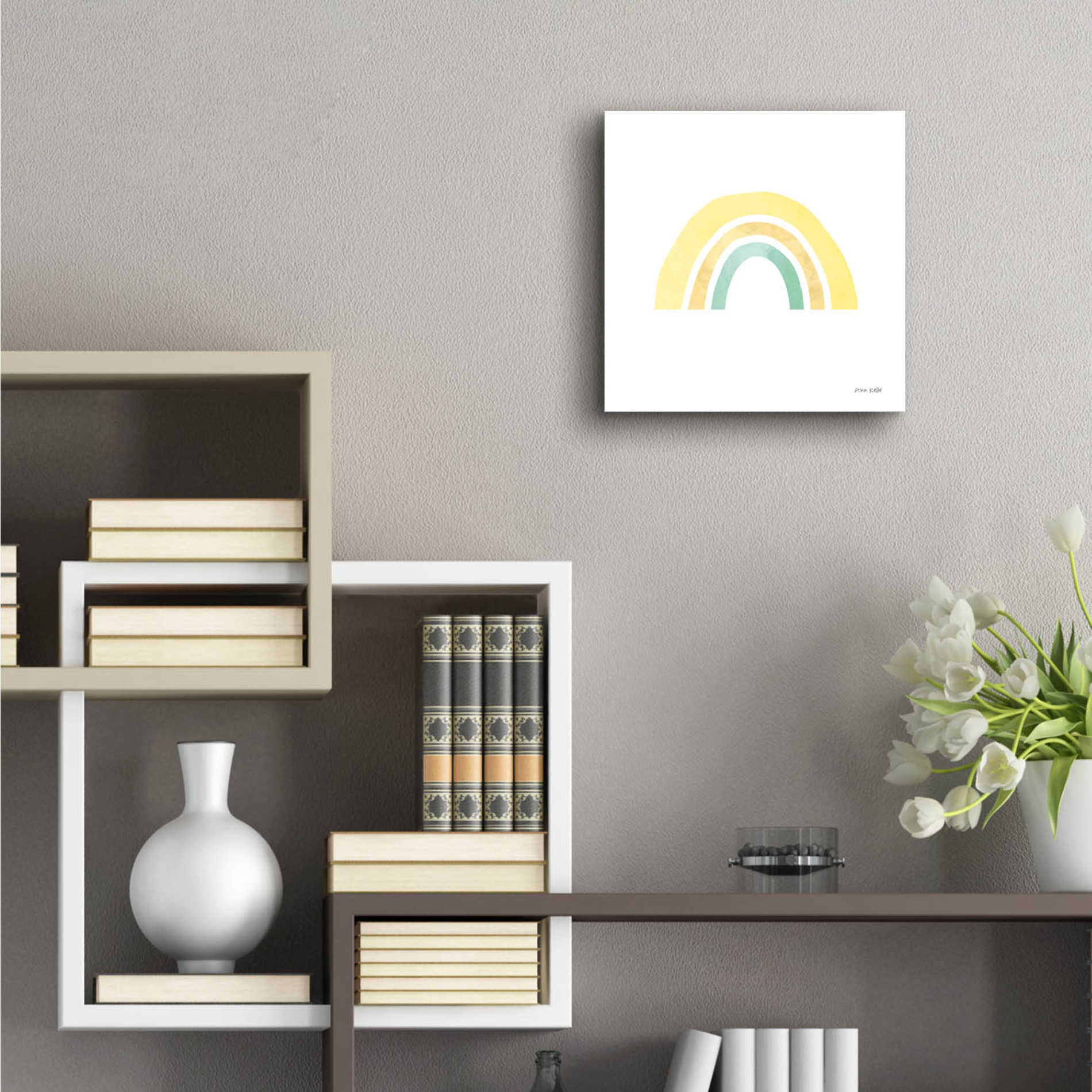 Epic Art 'Pastel Rainbow II' by Ann Kelle Designs, Acrylic Glass Wall Art,12x12