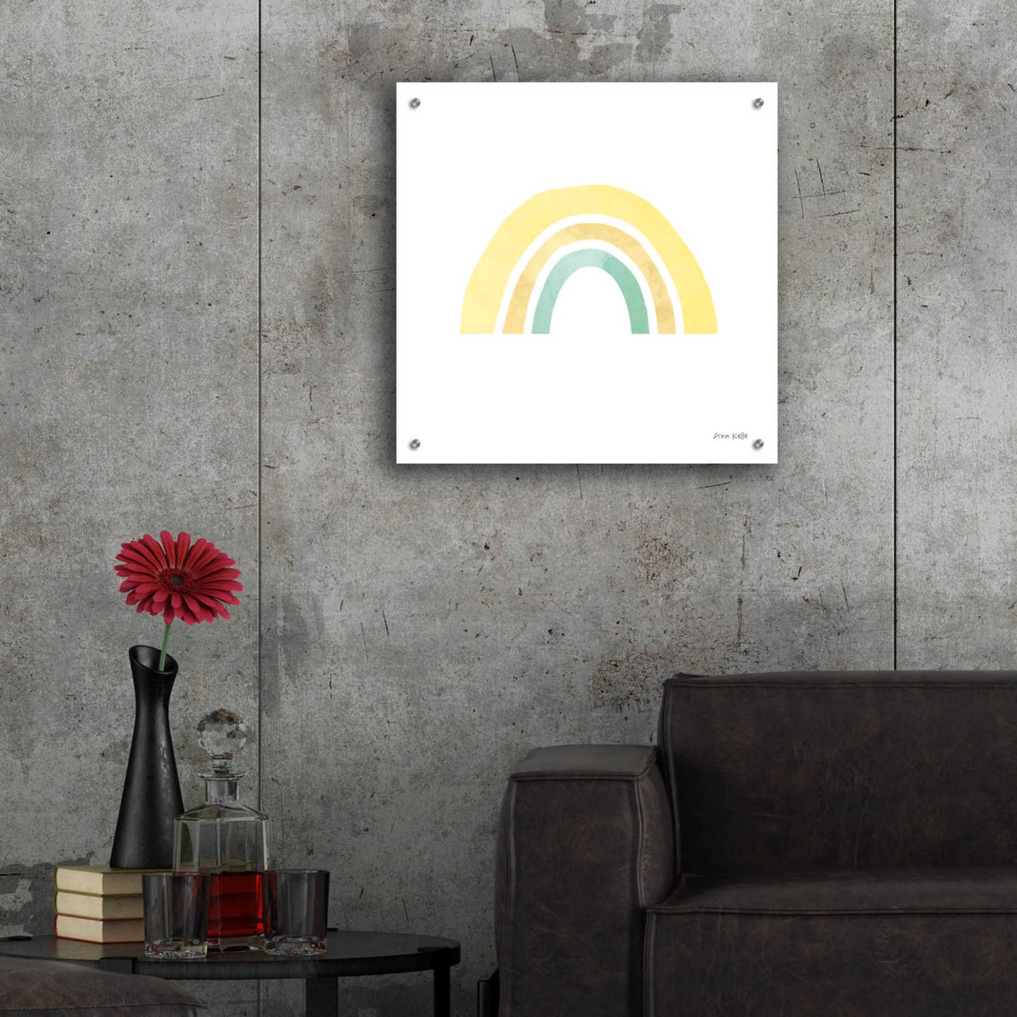 Epic Art 'Pastel Rainbow II' by Ann Kelle Designs, Acrylic Glass Wall Art,24x24