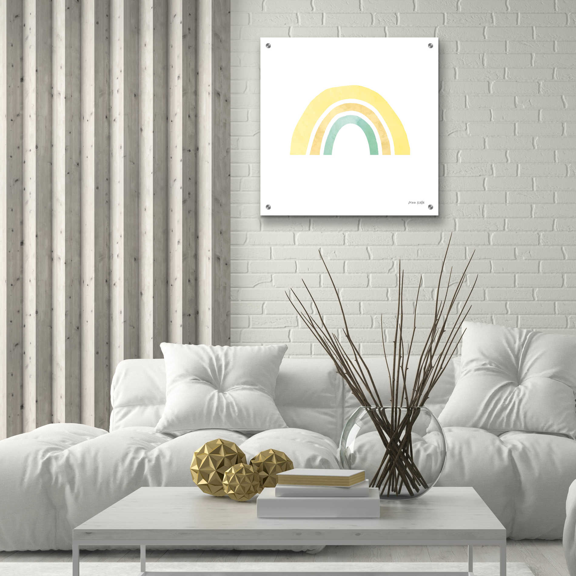 Epic Art 'Pastel Rainbow II' by Ann Kelle Designs, Acrylic Glass Wall Art,24x24