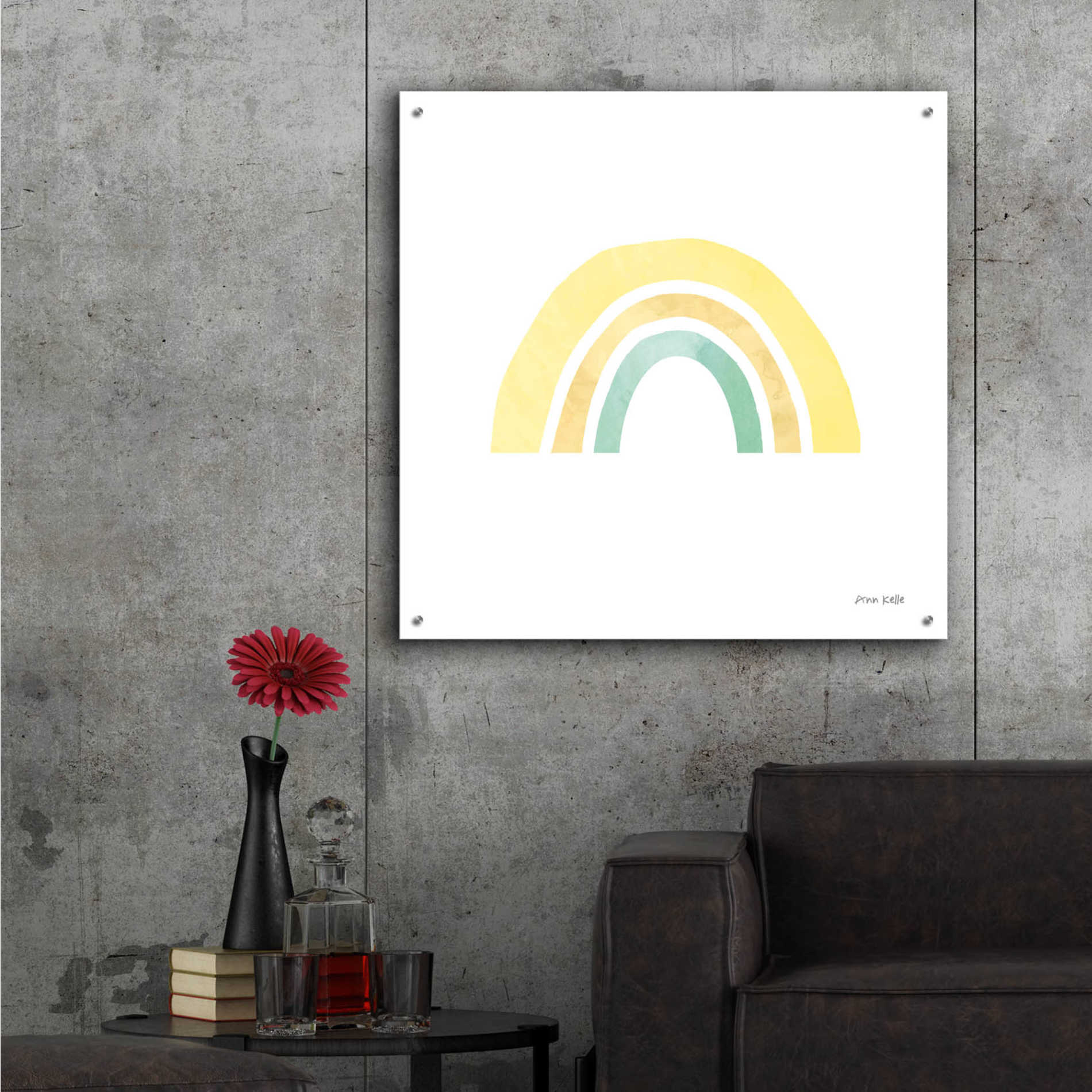 Epic Art 'Pastel Rainbow II' by Ann Kelle Designs, Acrylic Glass Wall Art,36x36