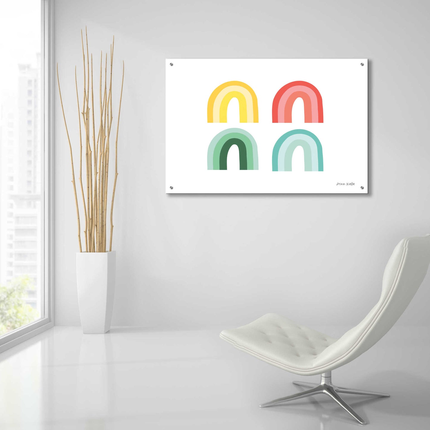 Epic Art 'Rainbow Colors I' by Ann Kelle Designs, Acrylic Glass Wall Art,36x24