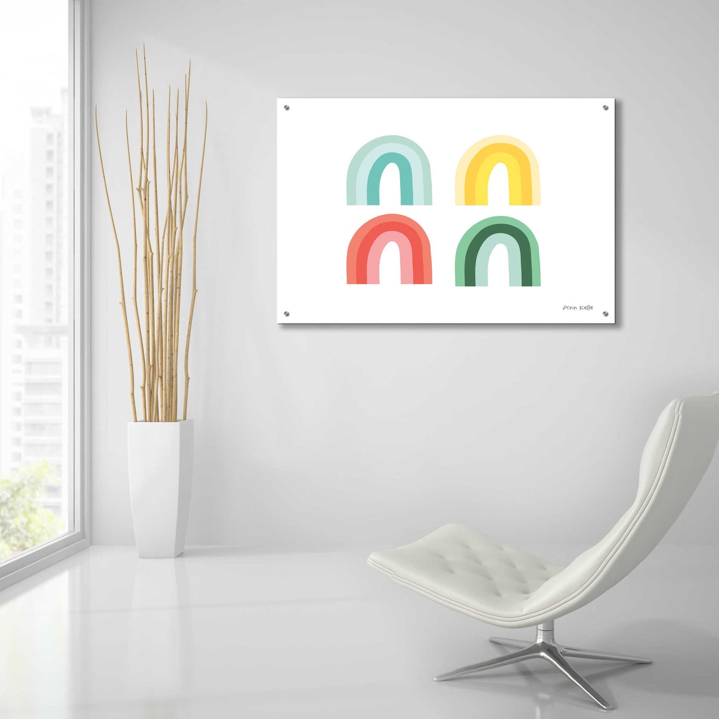 Epic Art 'Rainbow Colors II' by Ann Kelle Designs, Acrylic Glass Wall Art,36x24