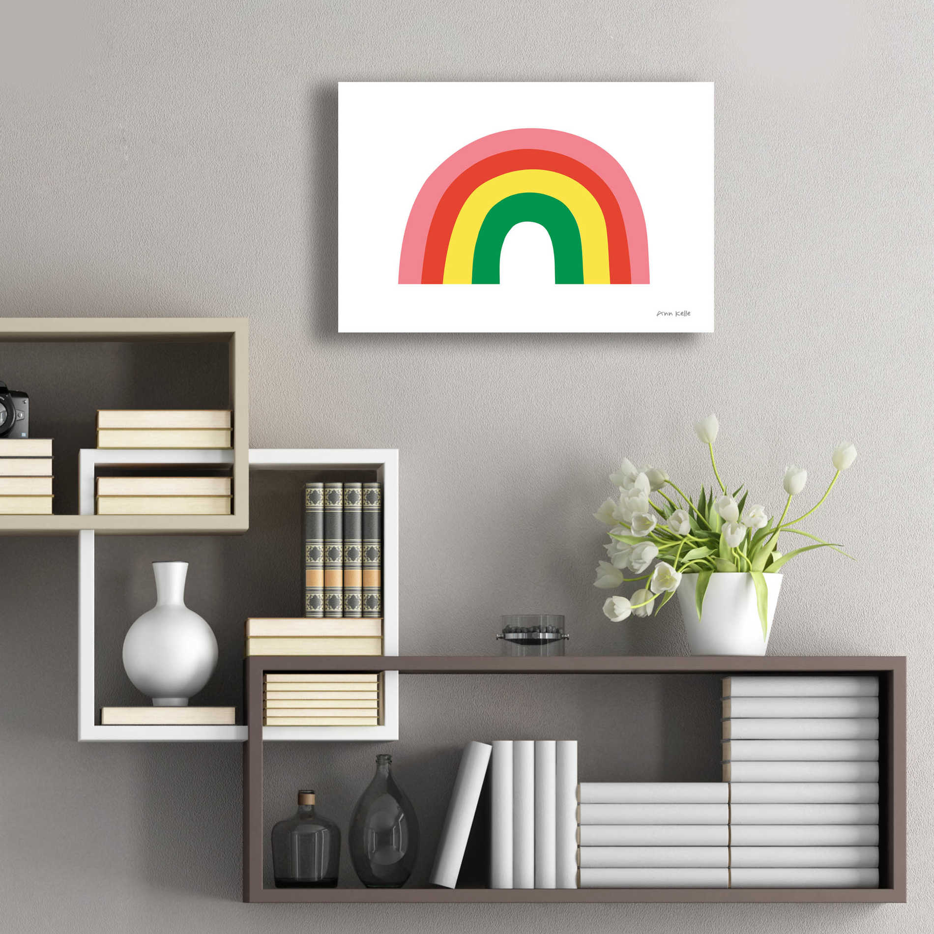 Epic Art 'Rainbow I' by Ann Kelle Designs, Acrylic Glass Wall Art,24x16