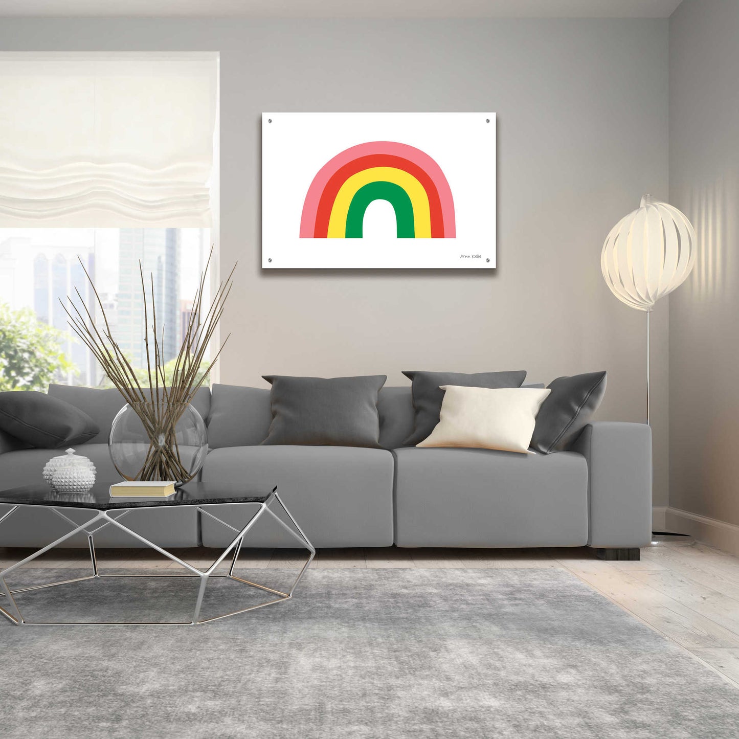 Epic Art 'Rainbow I' by Ann Kelle Designs, Acrylic Glass Wall Art,36x24